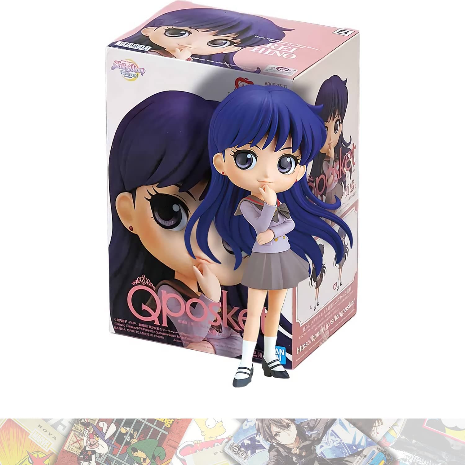 R e i H i n o [B]: 14cm Q Posket Mini Statue Figurine Bundled with 1 A.C.G. Compatible Theme Trading Card (17845)