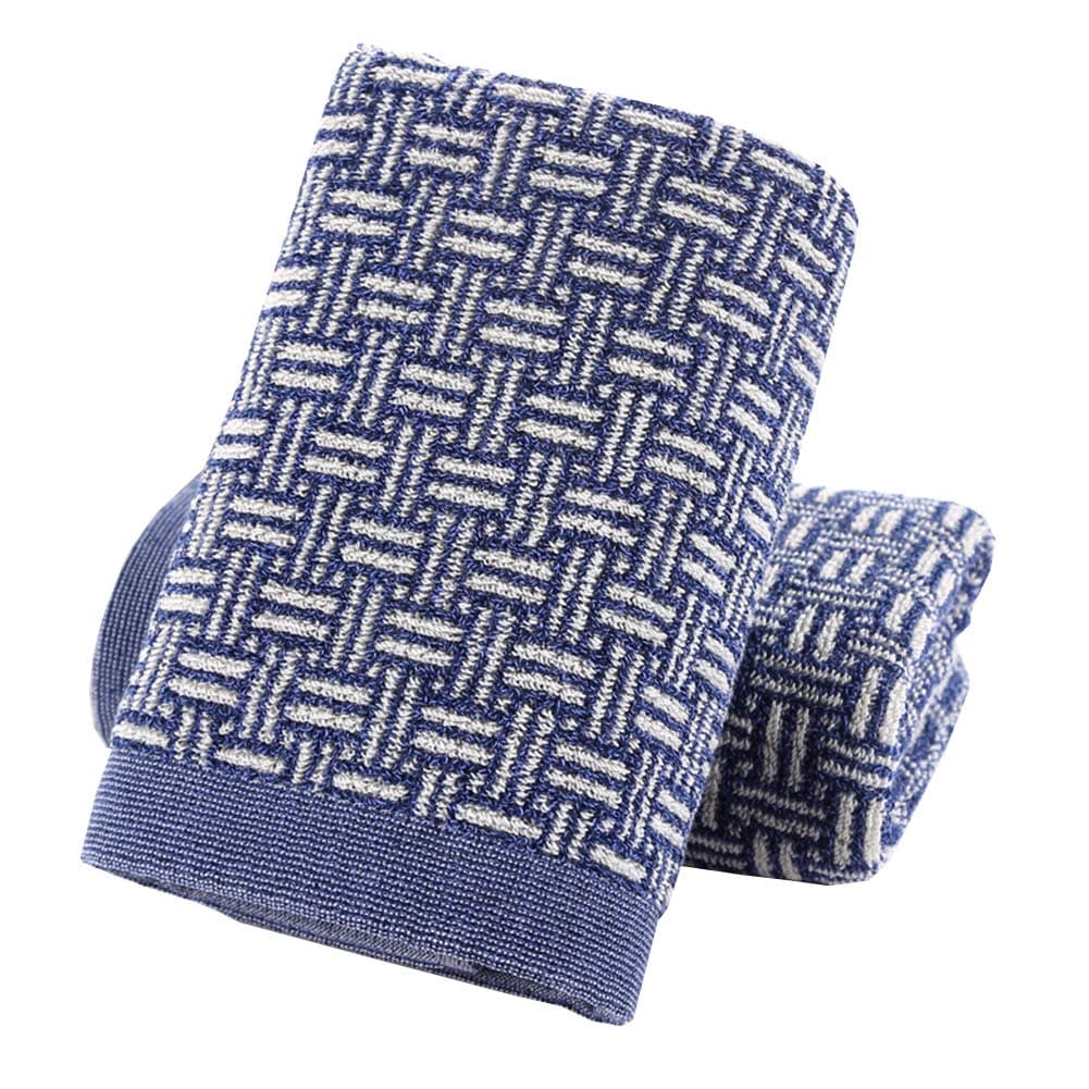 Pidada Hand Towels Set of 2 100% Cotton Checkered Pattern Absorbent Soft Decorative Towel for Bathroom (Blue)