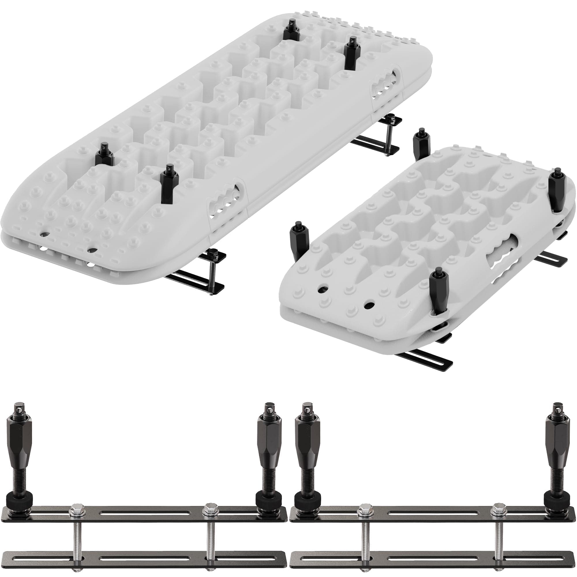 ALL-TOP Recovery Board Mount Kit, Universal Bracket for Traction Tracks, Adjustable DIY Lockable Pin Set for Roof Rack, Crossbar & Cargo Basket