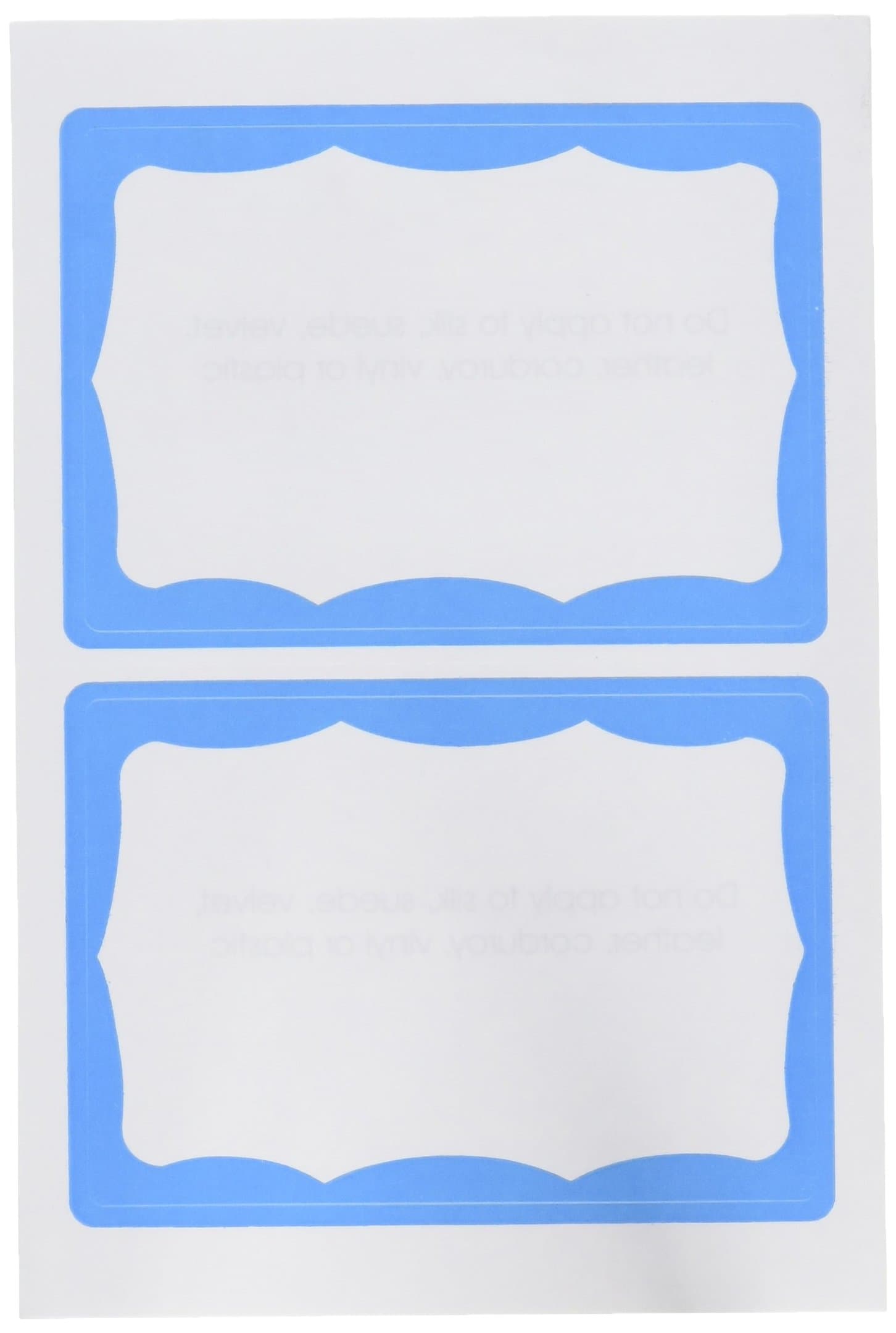 AdvantusWritable Badge Stickers, 31/2 x 21/4", White/Blue, Pack of 100 (97048)