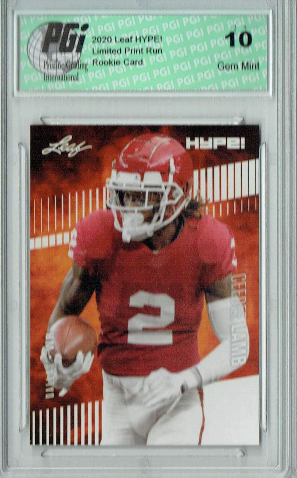 CeeDee Lamb 2020 Leaf HYPE! #35A Only 5000 Made Rookie Card PGI 10