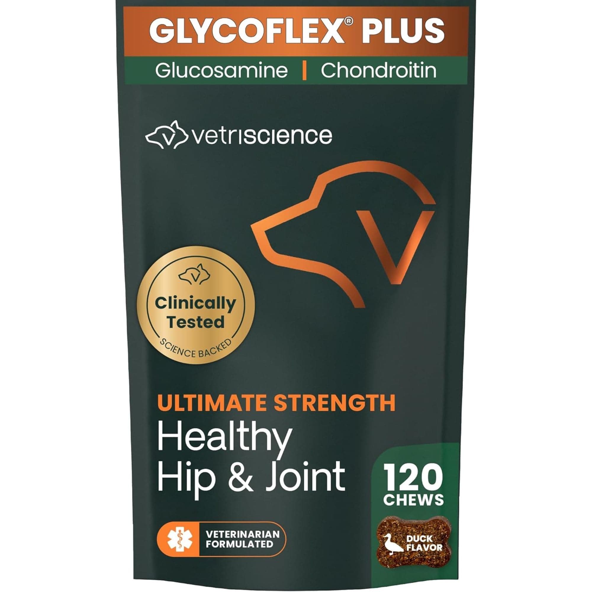 VetriScience GlycoFlex Plus Hip and Joint Supplement for Dogs – Extra-Strength Joint Support Chews with Green Lipped Mussel, Chondroitin, and Glucosamine for Dogs