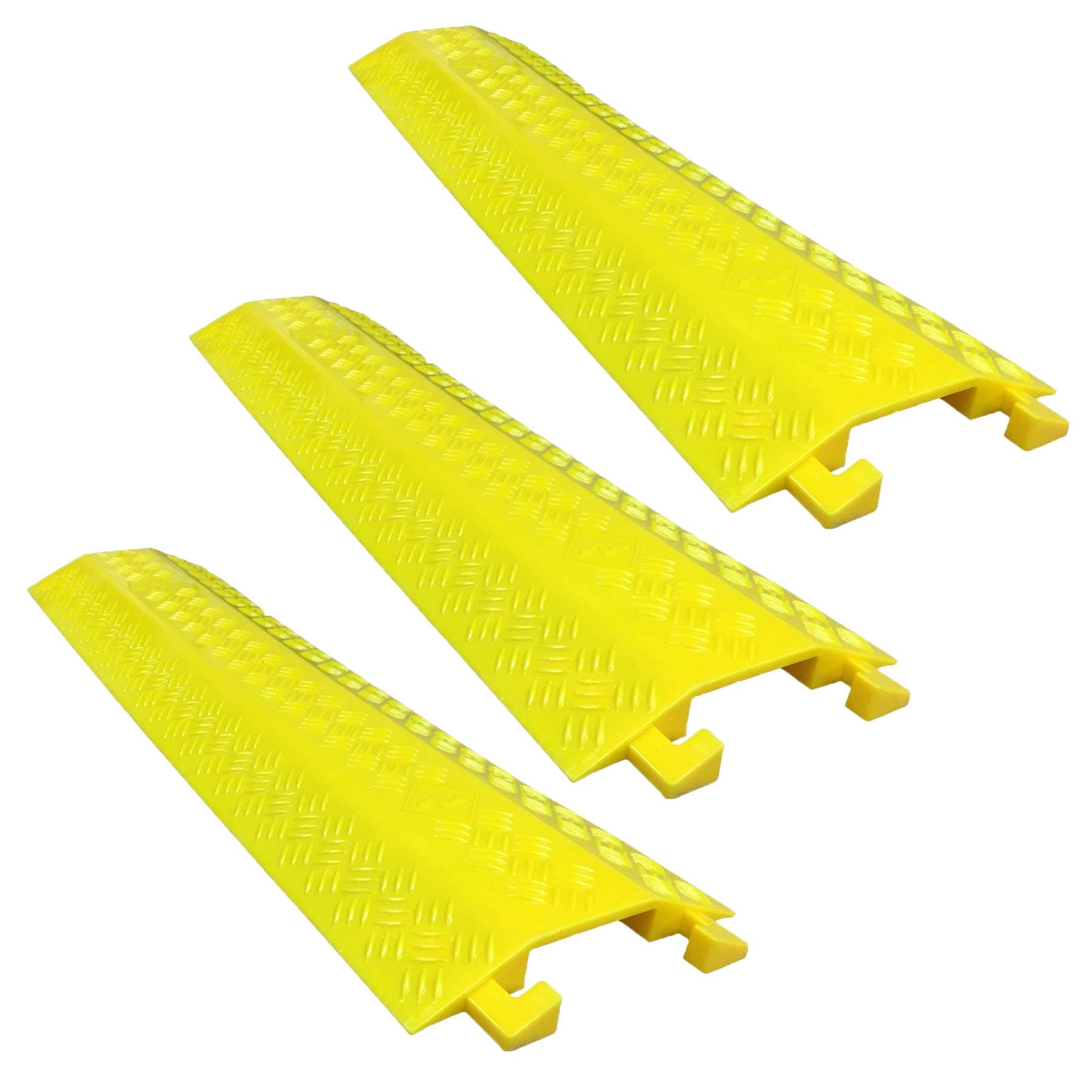EZ Runner PVC Drop Over Cable Ramp - Single Channel - Yellow - 3 Pack