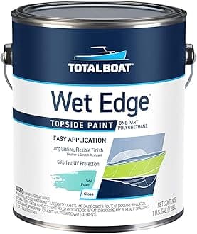 TotalBoat Wet Edge Marine Topside Paint for Boats, Fiberglass, and Wood (Sea Foam), 1 Gallon (Pack of 1)