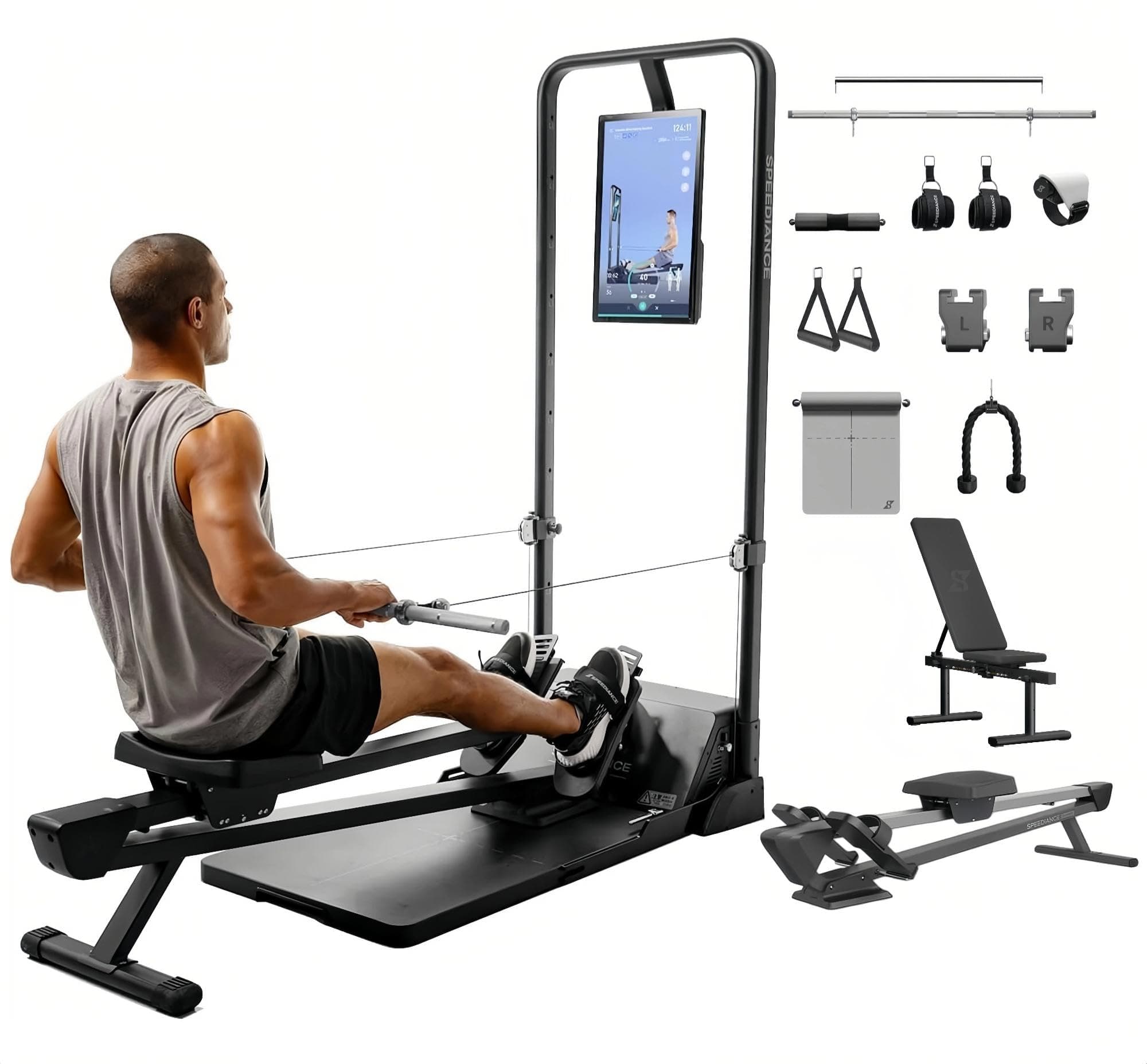 Speediance Gym Monster Smart Home Gym, Multifunctional Strength Training Machine, Smith Machine Power Cage Workout Station, Squat Rack Cable Machine, Full Body Fitness Equipment for Home Workout