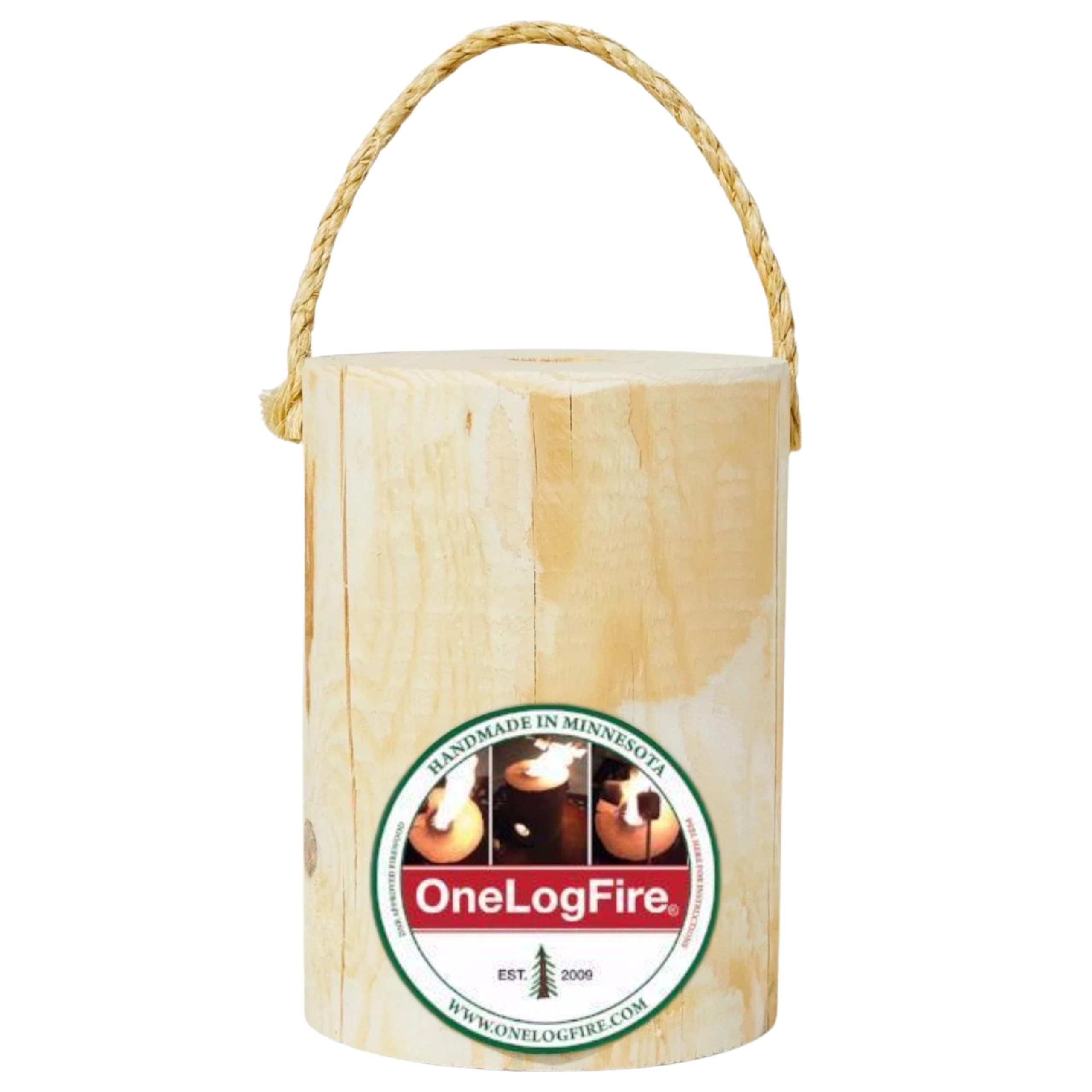 Swedish Fire Log - Original - Kiln-Dried Red Pine Swedish Torch with Easy Light Starter, Pack of 6