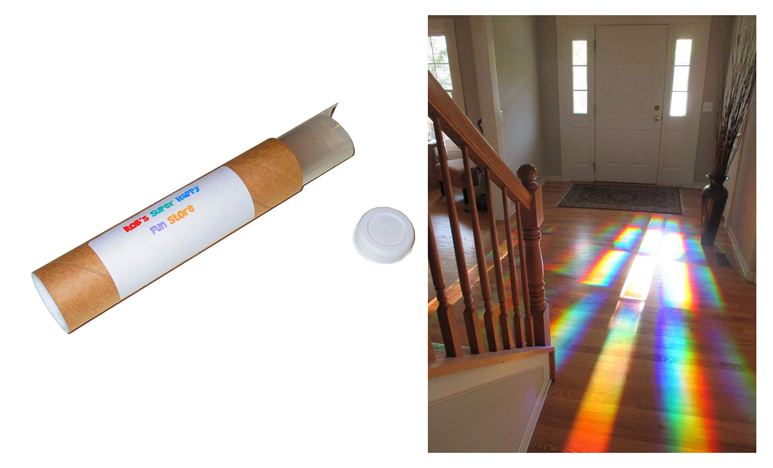 Rob's Super Happy Fun Store Diffraction Grating Sheet - 13500 Lines/inch - Great Prism/Sun Catcher Film Material - 6 in x 1 ft