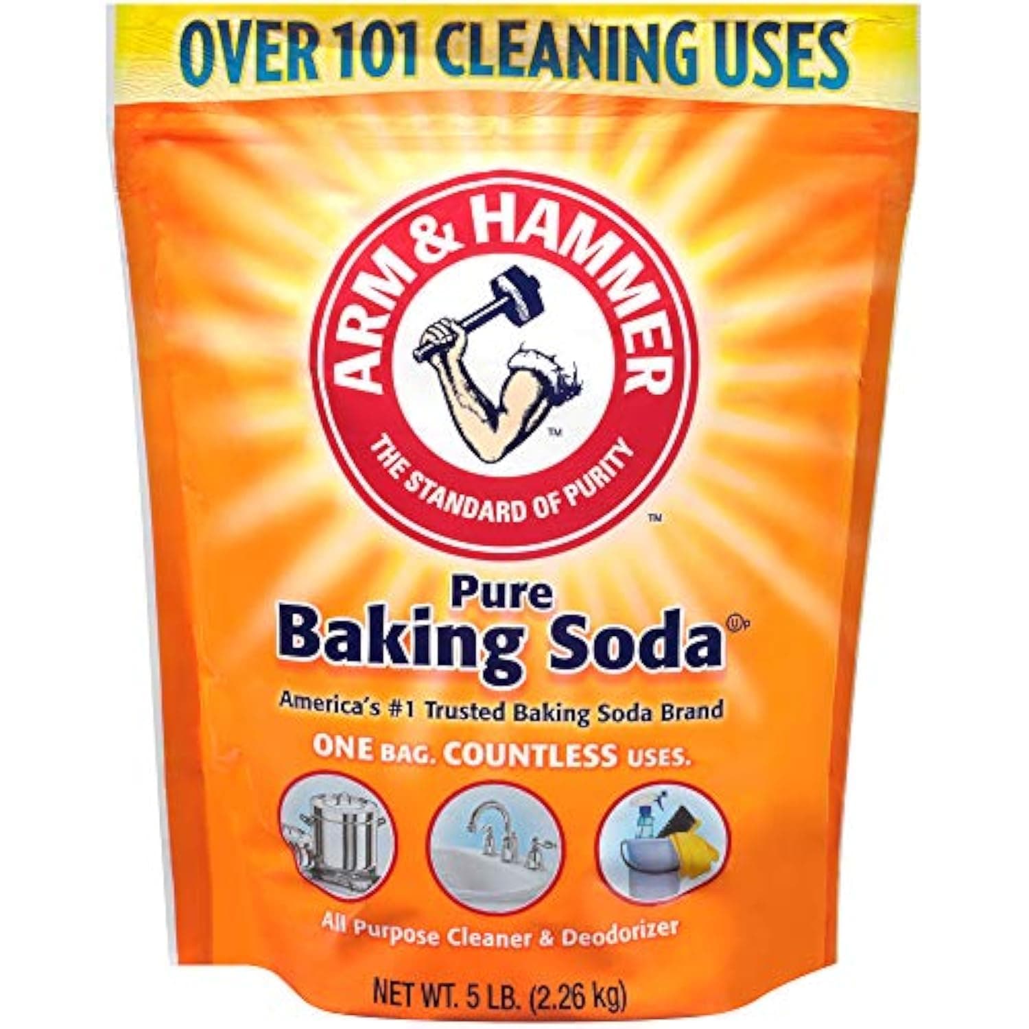 Pure Baking Soda, One Box Countless Uses, All Purpose Cleaner & Deodorizer, Beyond Cleaning, More Than 100 Uses, 2.26Kg