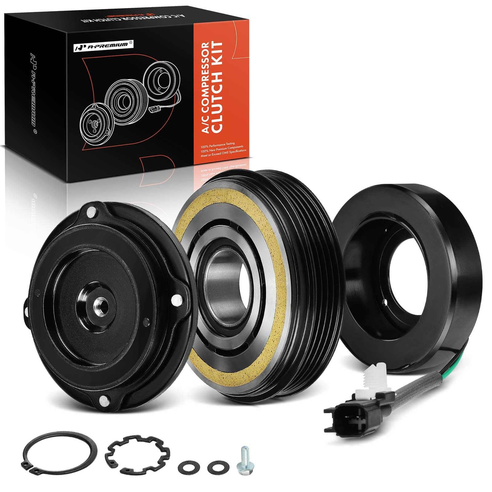 A-Premium Air Conditioner AC Compressor Clutch Kit Compatible with Ford Fusion 2013-2020, Edge 2016-2018 & Lincoln MKZ 2013-2020, 2.0L 2.5L