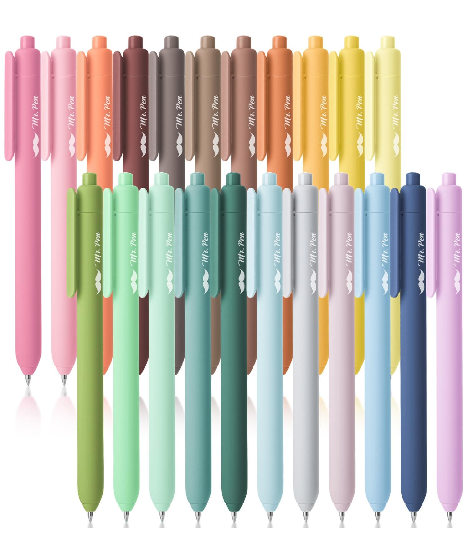 Mr. Pen - Retractable Gel Pens, 22 Pack, Fine Point, Multicolor, Comfortable Grip, Vintage Theme, Ambidextrous, Writing Instrument