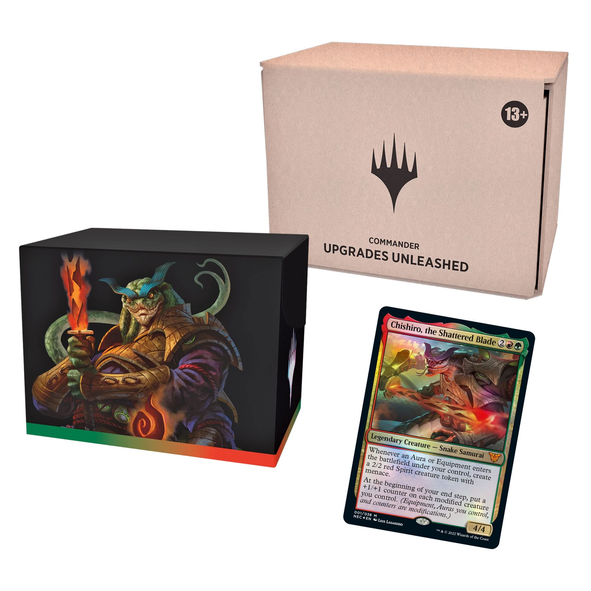 Magic The Gathering Kamigawa: Neon Dynasty Commander Deck – Upgrades Unleashed (Red-Green) | Minimal Packaging Version