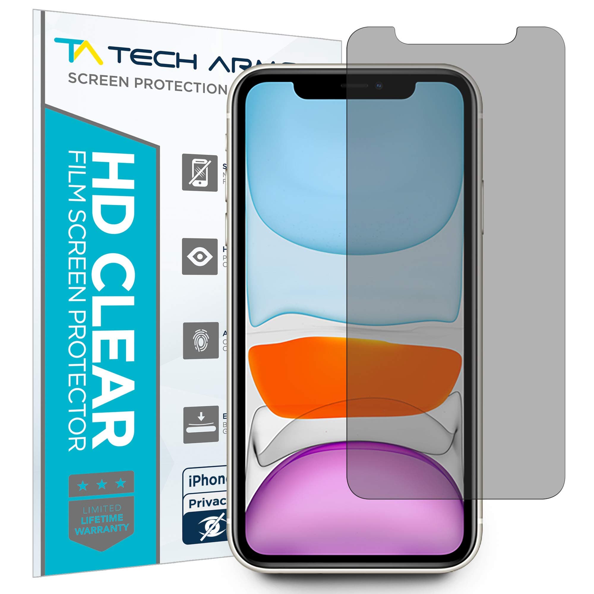 Tech Armor 4Way 360 Degree Privacy Film Screen Protector Designed for Apple iPhone 11 and iPhone Xr 6.1 Inch 1 Pack 2019