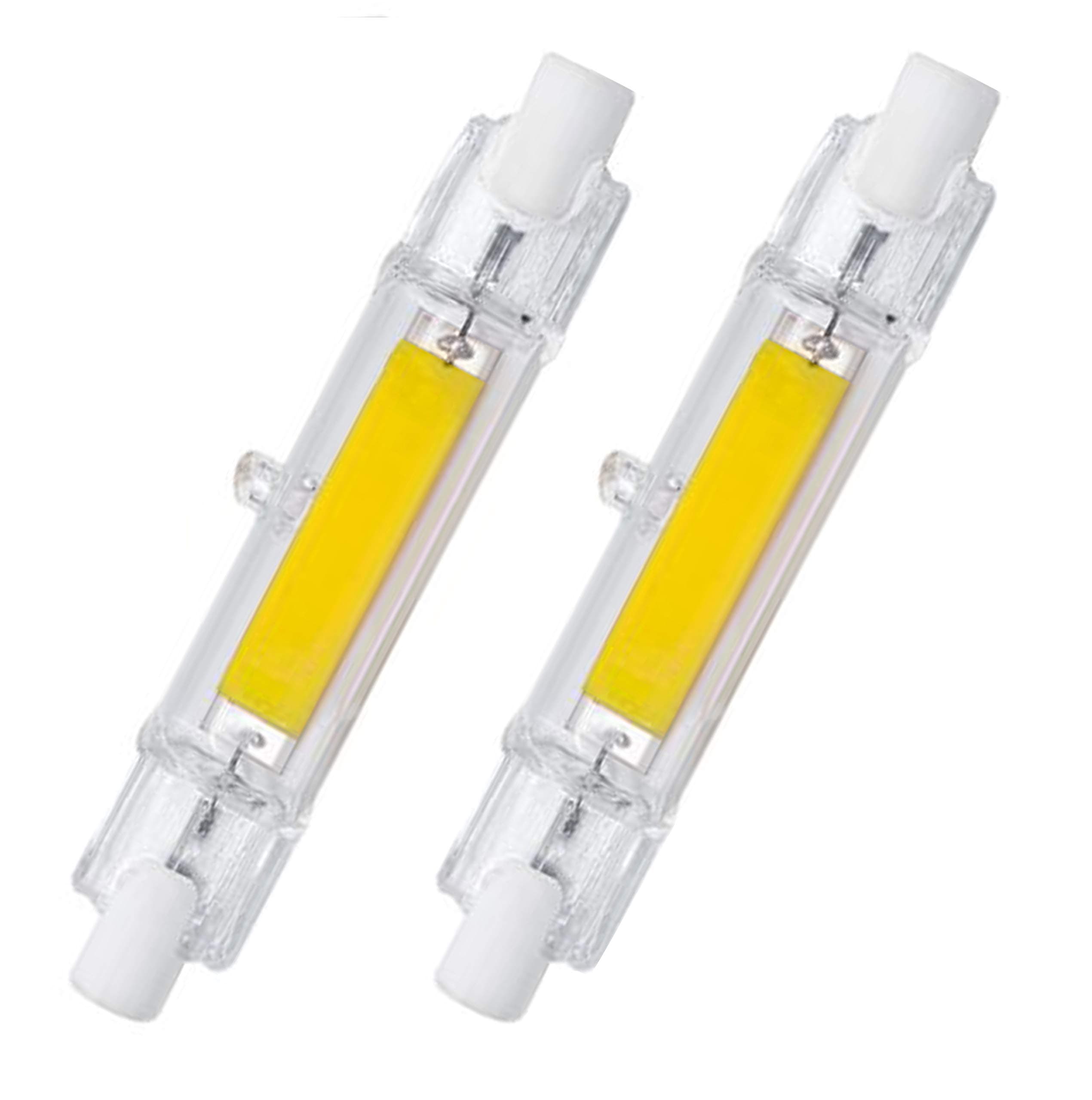 CTKcom 78 mm/3.1 in R7S LED Bulb (2 Pack) 120V 10W White 6000K T3 J Type Halogen Bulb Replacement 100W Halogen Bulb Equivalent Double Ended