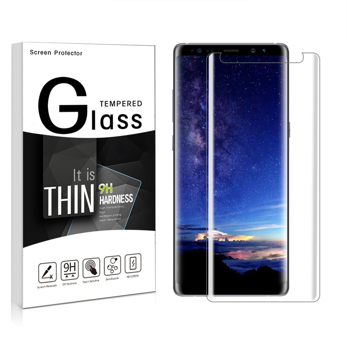 Parsion Galaxy Note8 Screen Protector, Tempered Glass Screen Protector for Samsung Galaxy Note 8, Galaxy Note8 Anti-Scratch Protection Film, Note 8 Screen Cover (Clear)