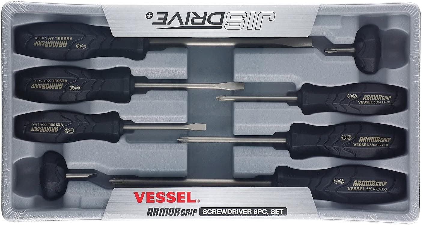 ARMOR GRIP Screwdriver 8PC. Set (JISDRIVE) No.550A8PTU
