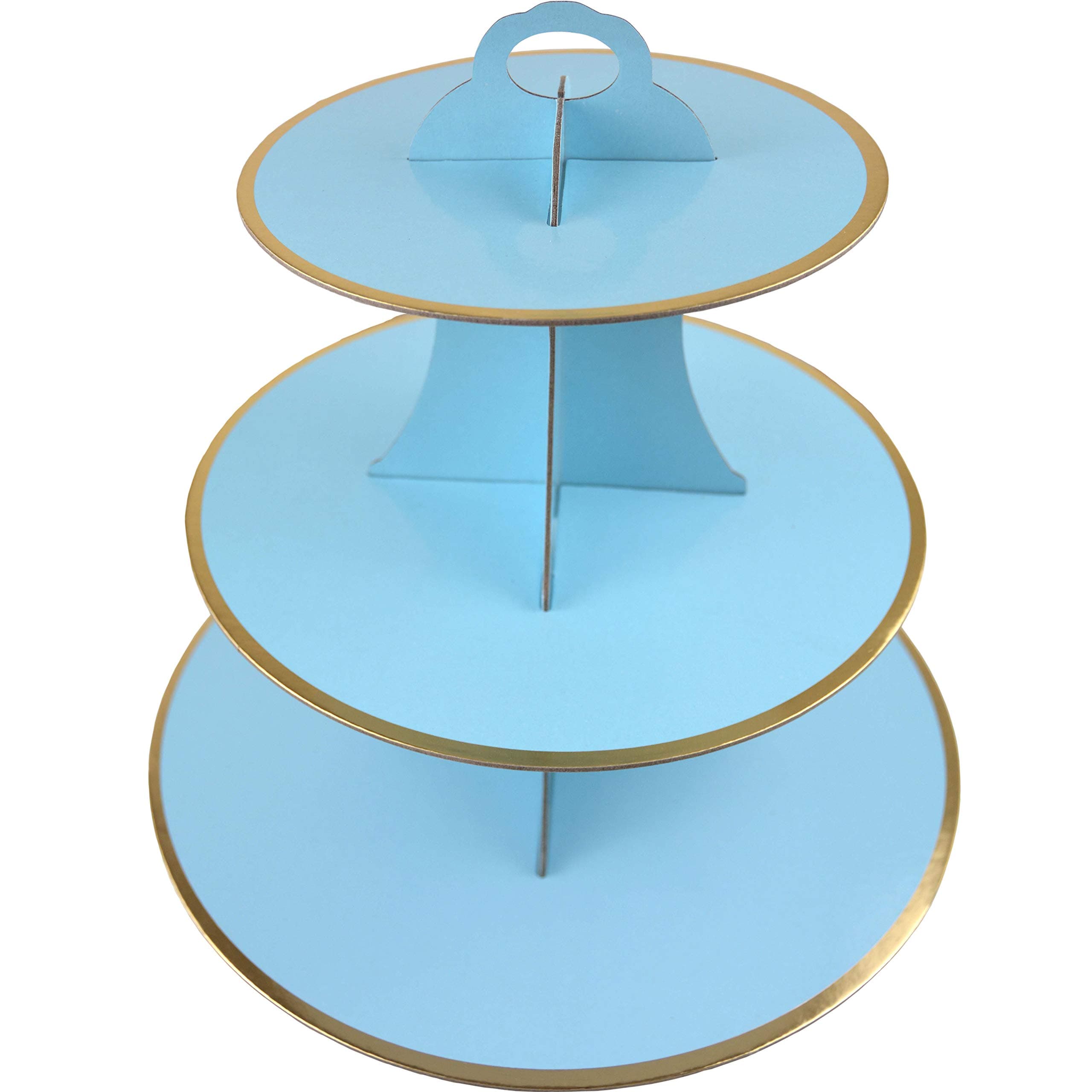 3-Tier Cardboard Cupcake Stand/Tower 1-Set (Blue)