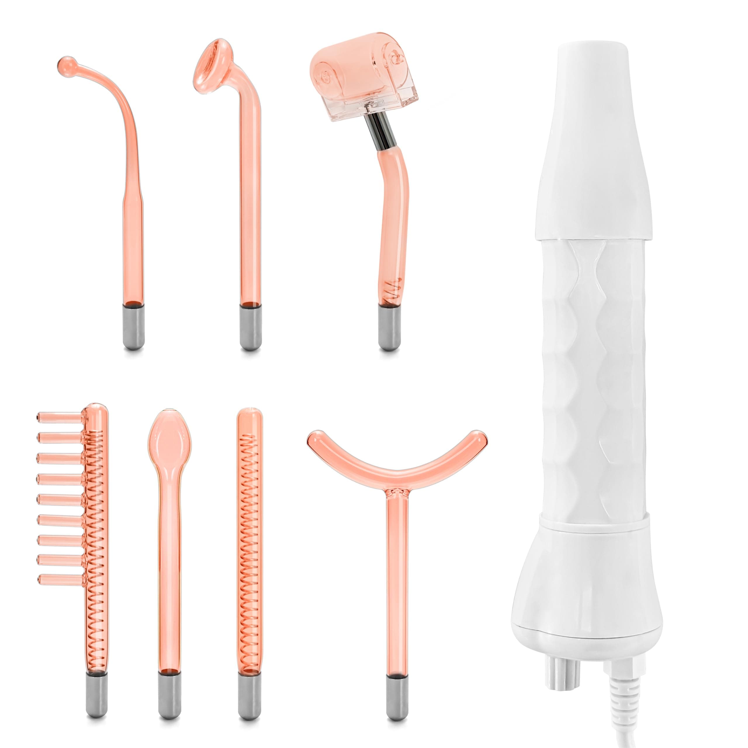 High Frequency Electrotherapy Wand Multi-Functional Portable Handheld Light Therapy Wand for Acne Skin Rejuvenation Hair Growth Facial Device (with 7 Tubes Orange) ETSC640