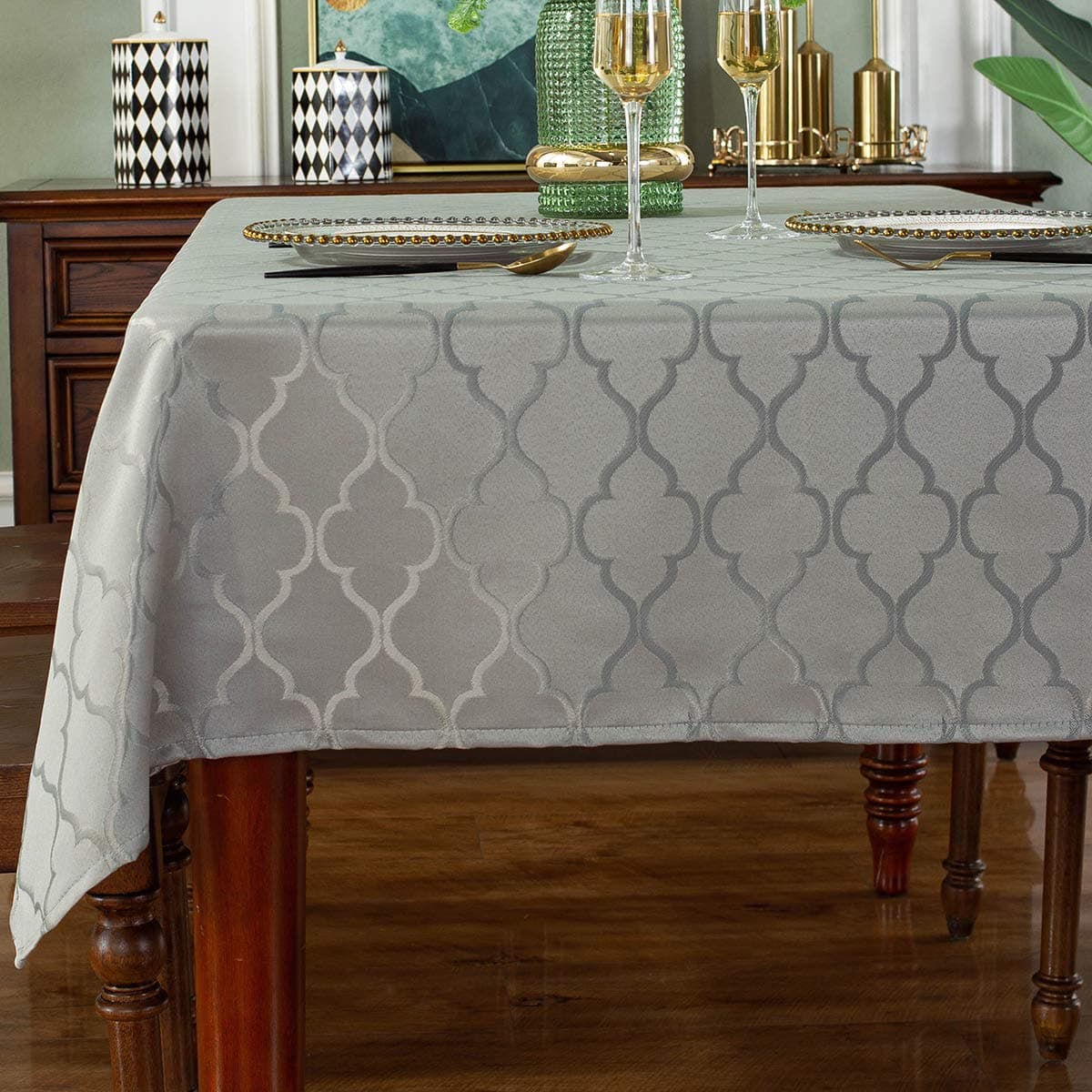 Damask Pattern Jacquard Tablecloth