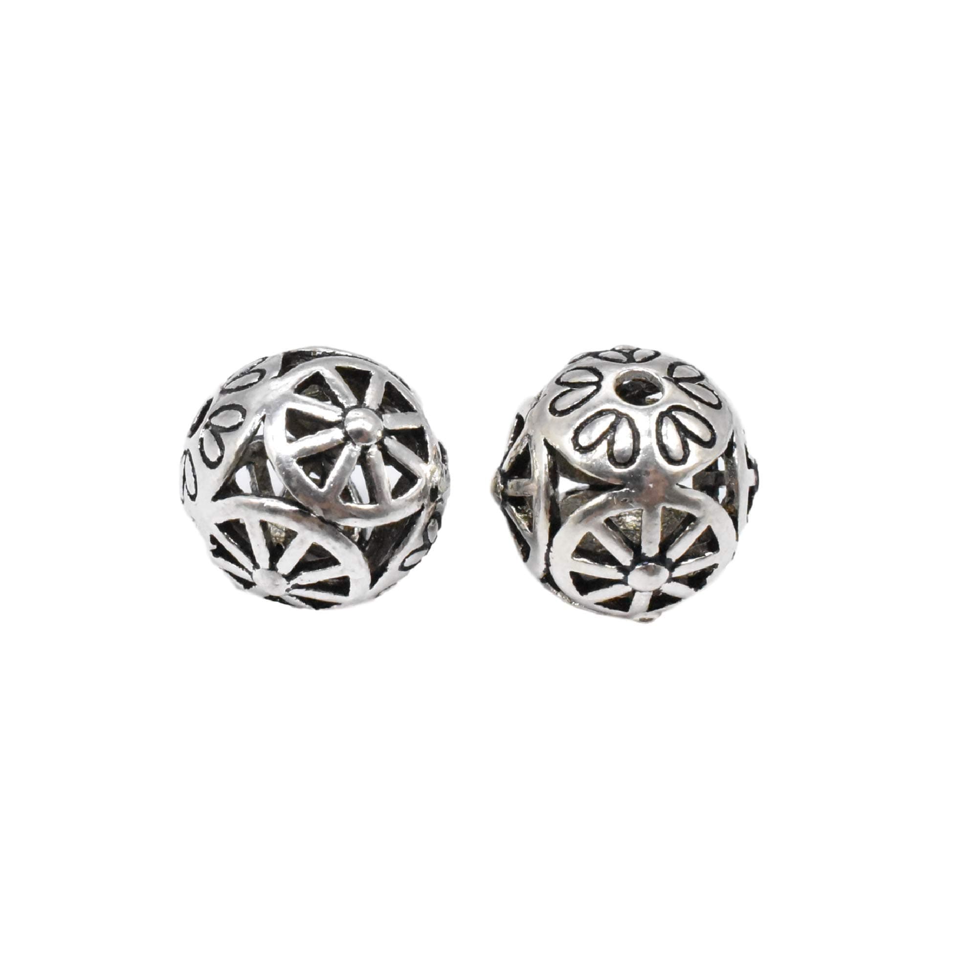 BBDMind2 Sterling Silver Wheel Beads, Steering Wheel Beads, Round Beads, 925 Silver Ball Beads, Bracelet Beads, Necklace Beads