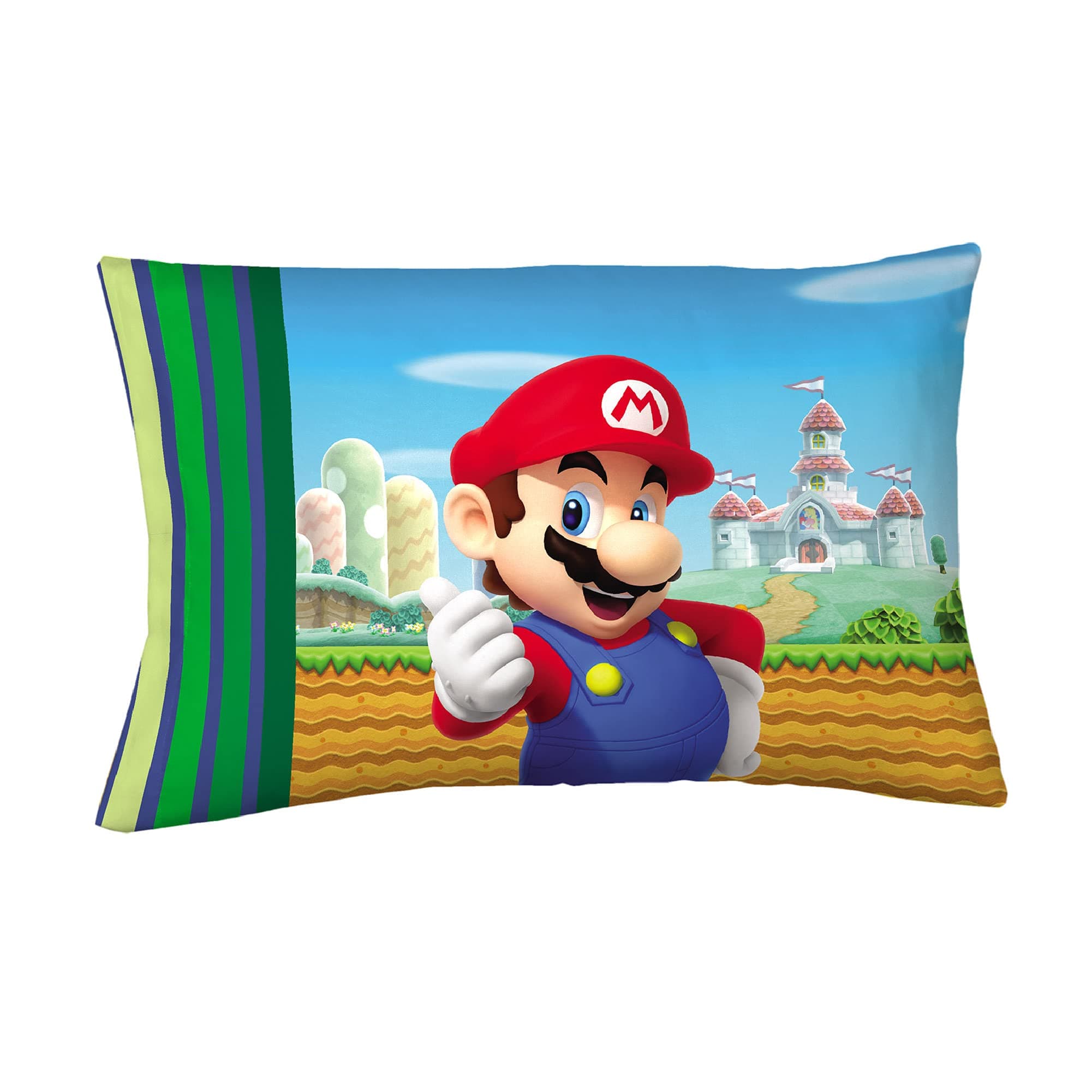 Kids Bedding Super Soft Microfiber Reversible Pillowcase, 20 in x 30 in, Mario