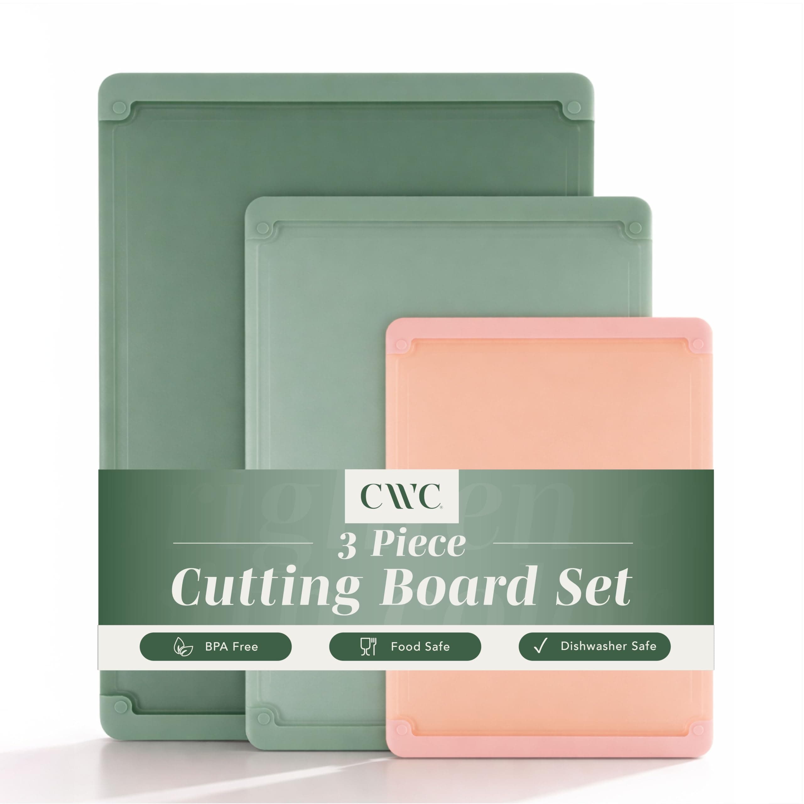 Extra Large Cutting Board Set, Jumbo-Sized Boards with Rubber Border for Enhanced Cooking Experience, 3-Piece, Blue/Teal