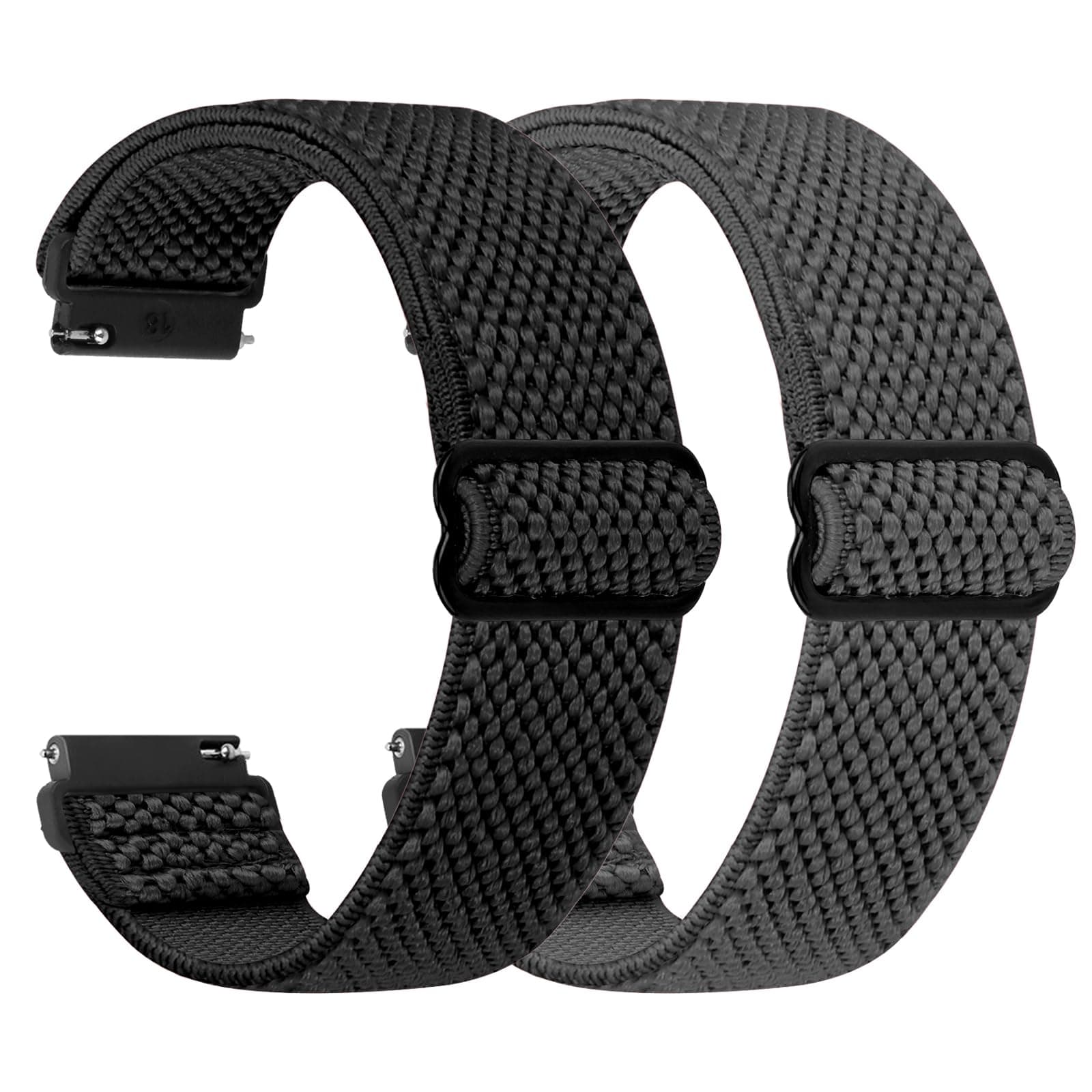 TumpCez - Quick Release Elastic Nylon Watch Straps - Watch Lug Width- 16mm 18mm 19mm 20mm 22mm 24mm Watch Straps -Choose Colour & Width