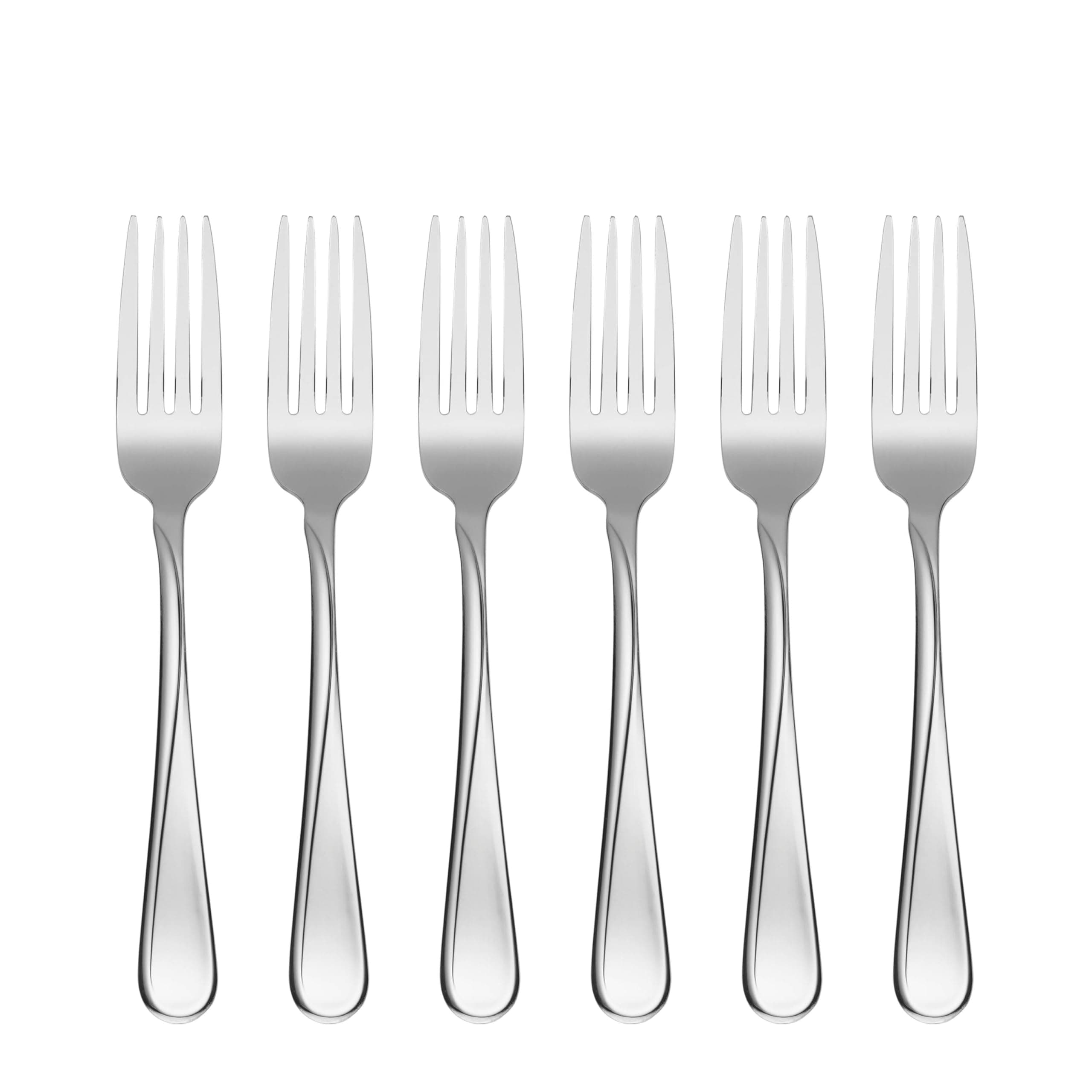 Oneida Silverware Set, Flight Everyday Flatware 6-Piece Dinner Fork Set, Service For 6, 18/0 Stainless Steel Dinner Forks, Rust Resistant, Dishwasher Safe, Home & Kitchen Utensils (Silver 6 Piece)