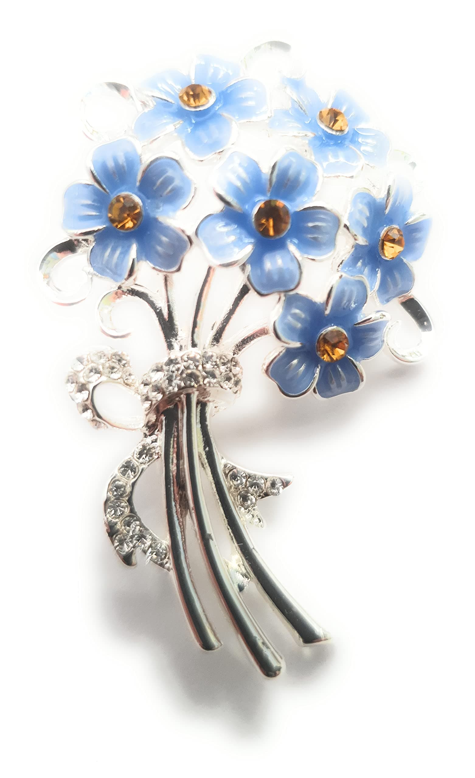 Forget Me Not Silver Plated Brooch