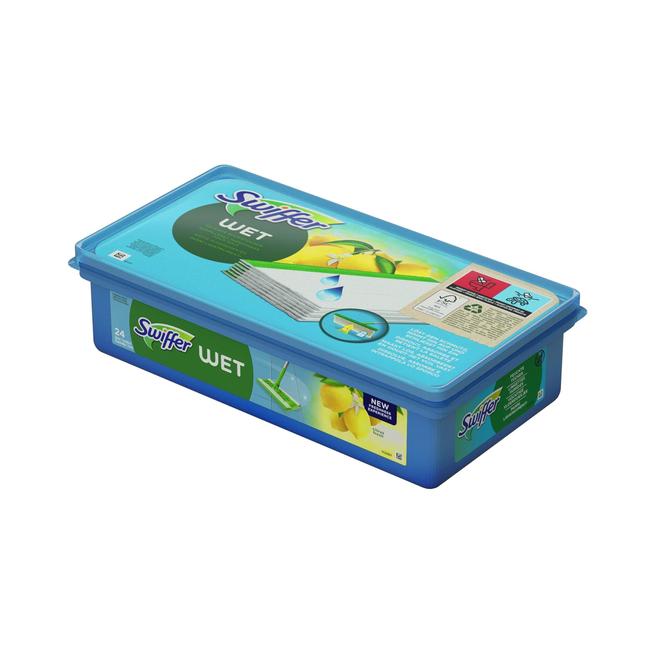 Wet Wet Mop Cloths, Maxi Format 24 Pieces, 1 Pack of 24 Cloths