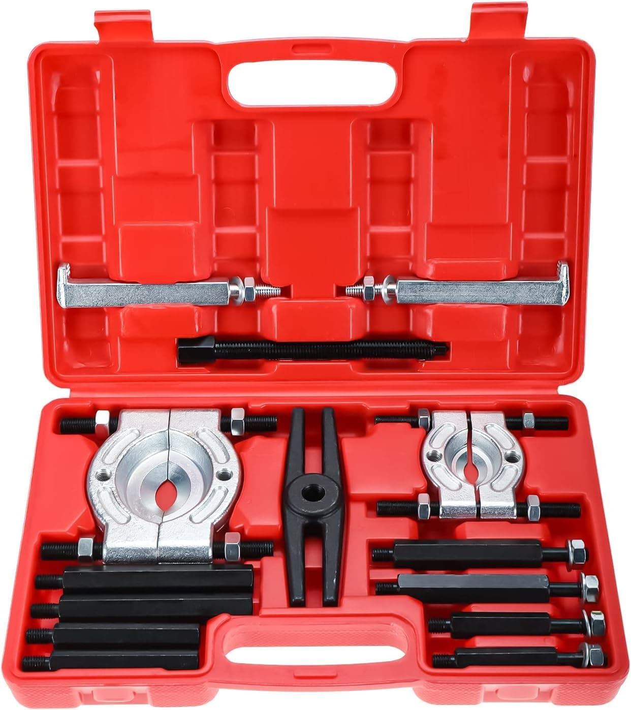 14pcs Bearing Separator Puller Set, 5 Ton Capacity Bearing Splitter Tool Kit 2" and 3" Splitters Remove Bearings Kit, Heavy Duty Wheel Hub Axle Puller Set