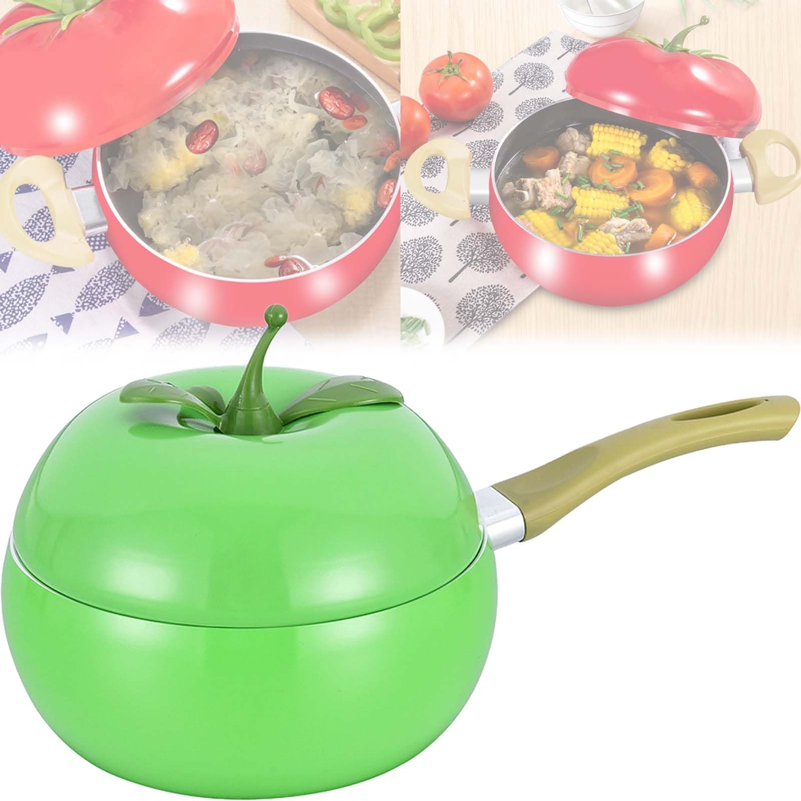 With Lid Fruit Shaped Pans,With Lid Vegetable Shaped Pans,Cute Nonstick Soup Pot Pasta Pan,Multifunction Cooking Pot With Handles for Stewing Poaching Frying (Apples,Milk Pan)