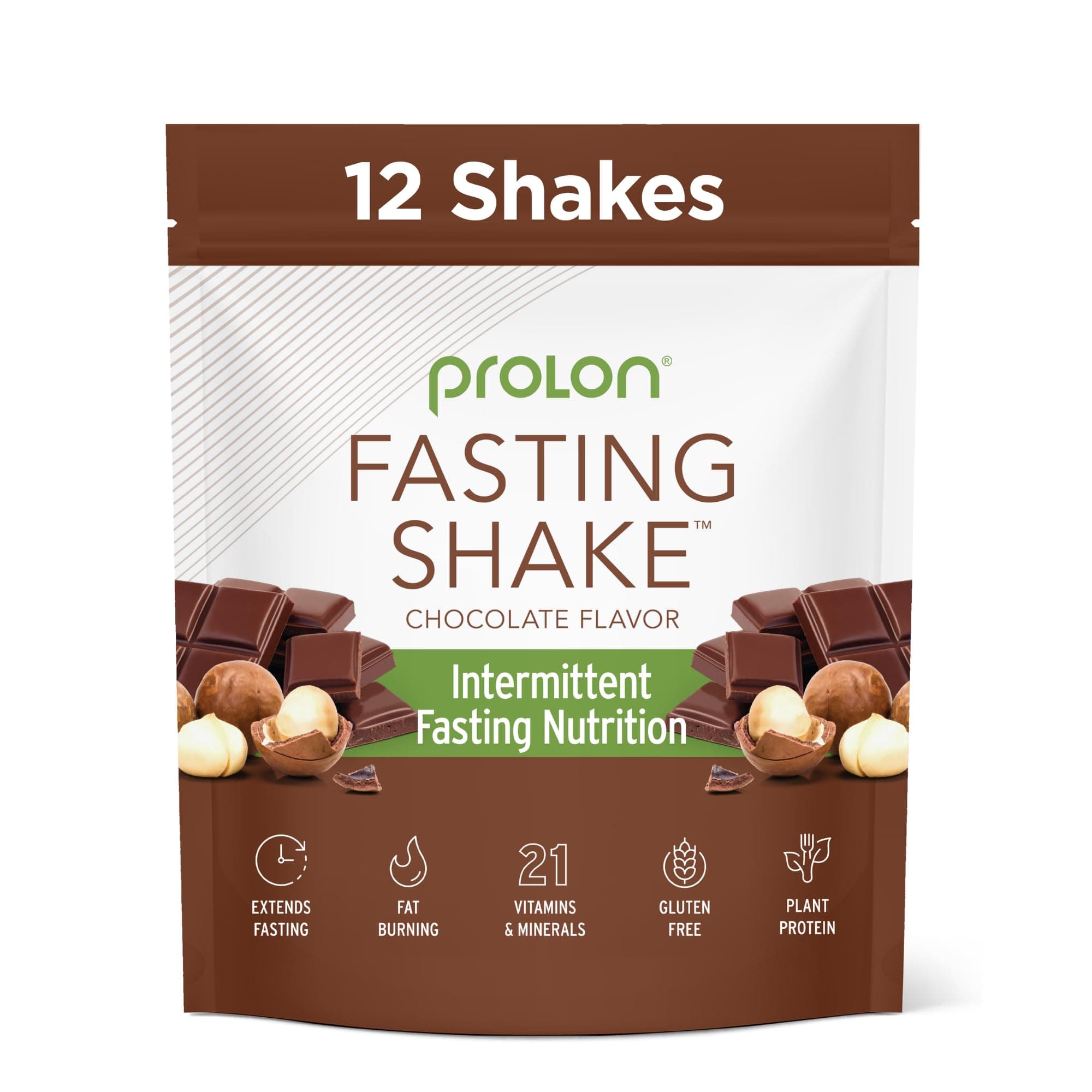 Intermittent Fasting Drink Mix | Fasting Shake for Intermittent Fasting | Vitamins, Fiber, Plant Based Protein, Superfoods | Keto, Vegan, Gluten Free, Dairy Free | Chocolate, 12 Packets