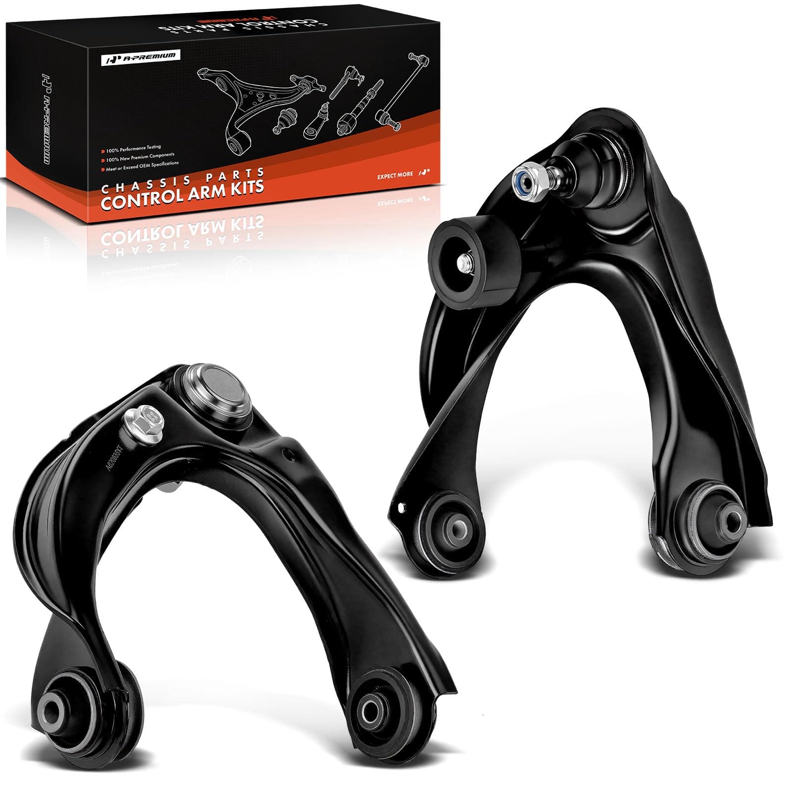 A-Premium 2 x Front Upper Control Arm, with Ball Joint & Bushing, Compatible with Ford Fusion 2006-2012, Lincoln MKZ 2007-2012, Zephyr 2006, Mazda 6 2003-2008, Mercury Milan 2006-2011