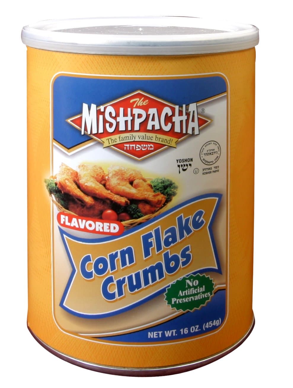 MISHPACHA Corn Flake Crumbs - Plain, 16-Ounce Tubes (Pack of 6)