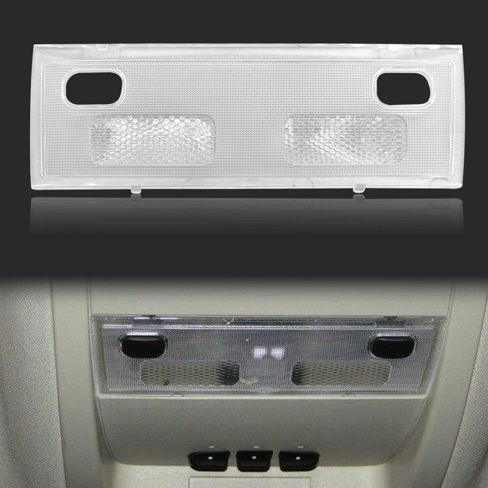 Interior Overhead Console Dome Light Cover Clear Lens Overhead Console Reading lamp 15911049 Compatible with 2007-2013 Chevy Silverado GMC Sierra Yukon Tahoe Cadillac Escalade Suburban Avalanche