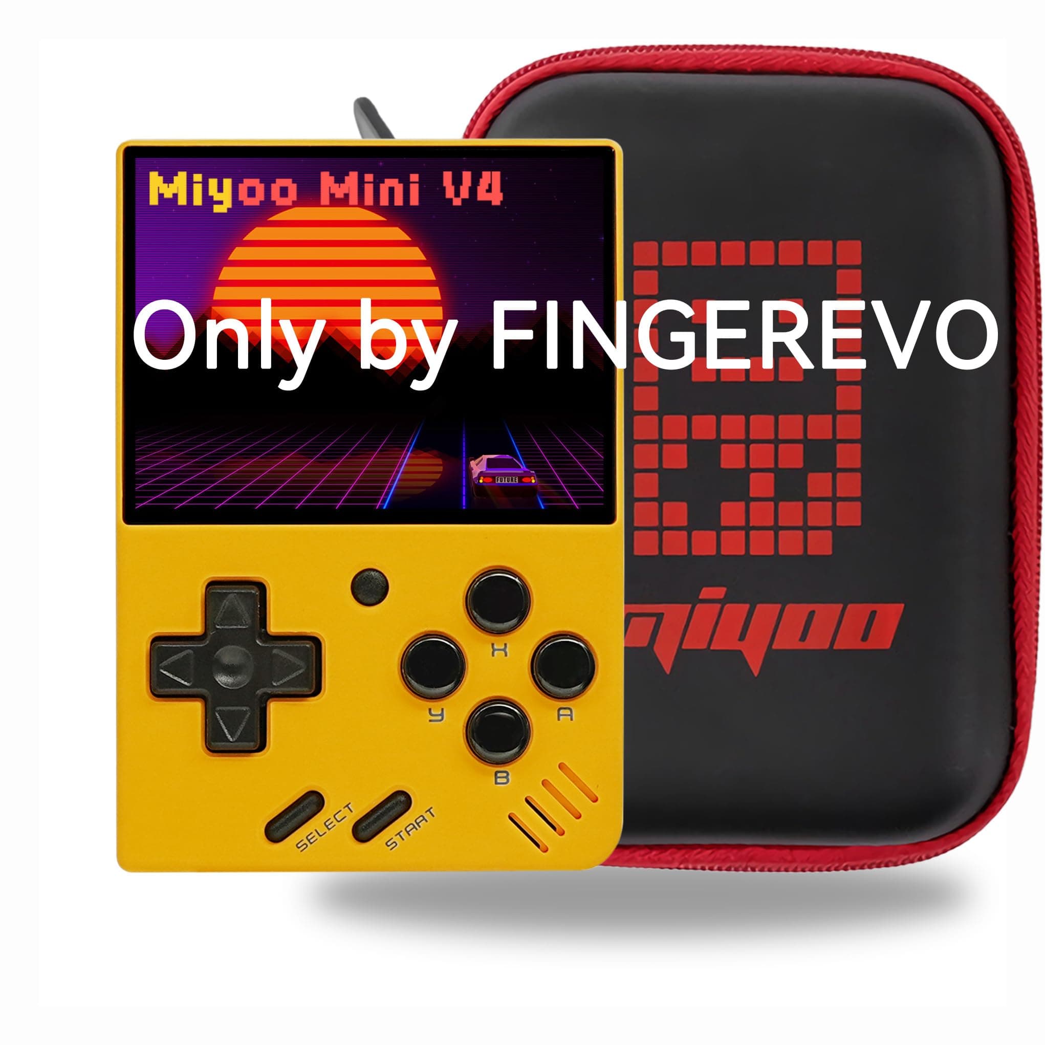 Miyoo Mini V4 Handheld Game Console 2.8-inch 750*560 IPS Screen 2000mAh Miyoo-mini v4 with Portable Case Yellow