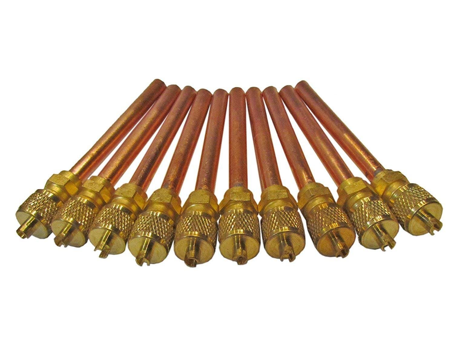 10 pcs AV04 Air conditioner access valve Core & Cap Core Remover 1/4" SAE x 1/4" OD x 4" stem