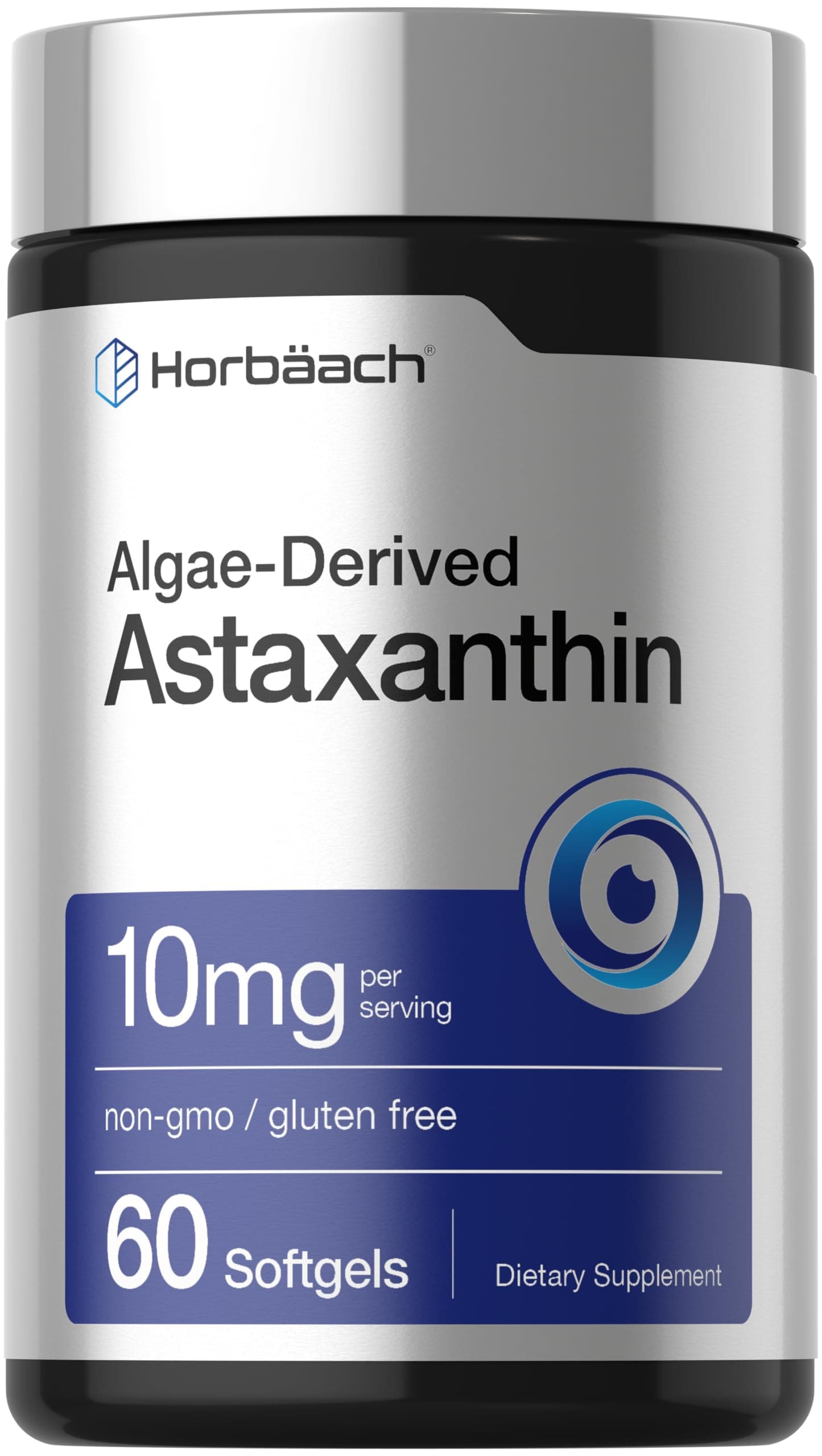 Astaxanthin Supplements | 10mg | 60 Softgels | Algae Derived Formula | Non-GMO, Gluten Free