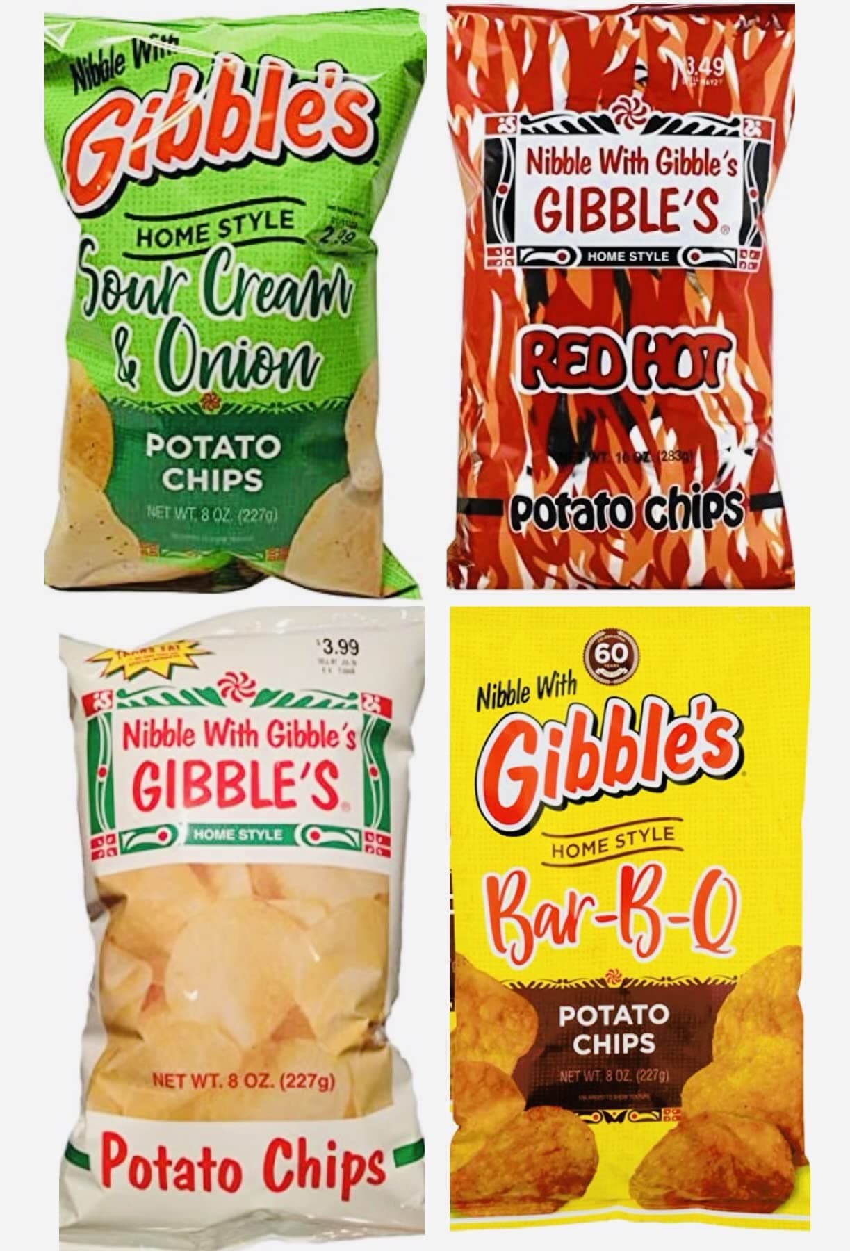 GibblesPotato Chips Variety Bundle (4-8oz bags)