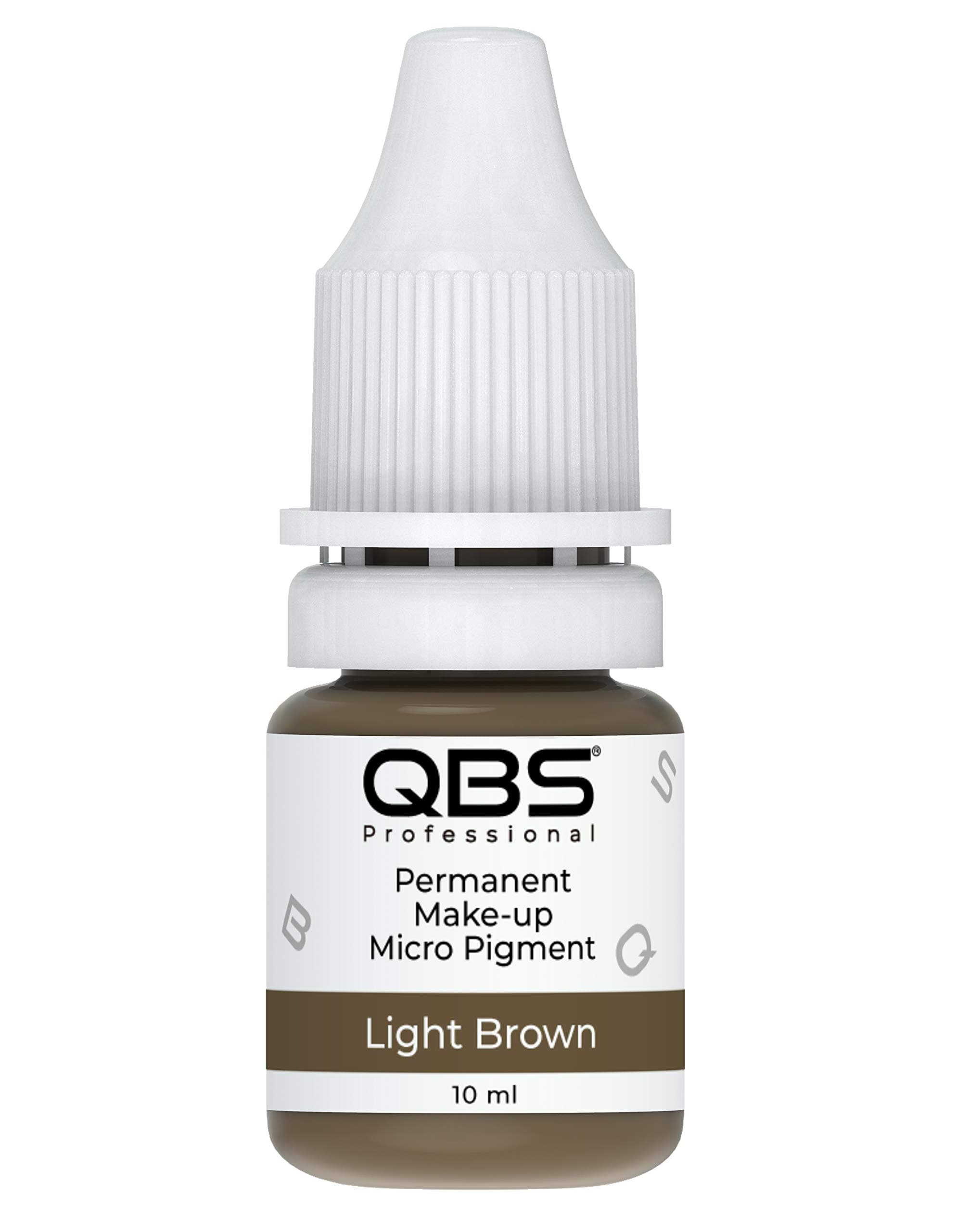 QBS MICROBLADING Pigments for Eyebrows 10ML | Machine & Hand Use | Choice of 9 Colours | SPMU Products (Light Brown)