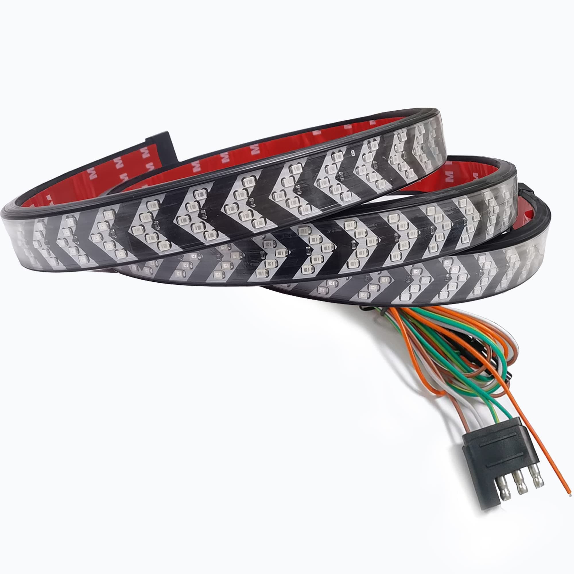 48in LED Tailgate Light Bar,Arrow Steering Red White LED Truck Tailgate Strip-Full Functions Brake,Running,Turn Signal,Reverse Light for Truck Trailer SUV RV Car Camper,360pcs LEDs,DC 12V