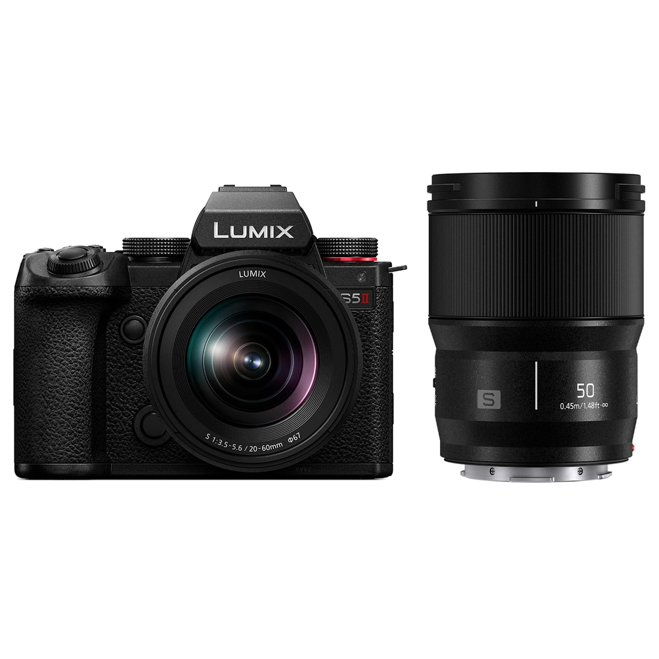 Panasonic LUMIX S5II Mirrorless Camera, 24.2MP Full Frame, Phase Hybrid AF, Active I.S. Technology, Unlimited Recording, 20-60mm F3.5-5.6 & 50mm F1.8 L Mount Lenses, LUMIX Camera - DC-S5M2WK