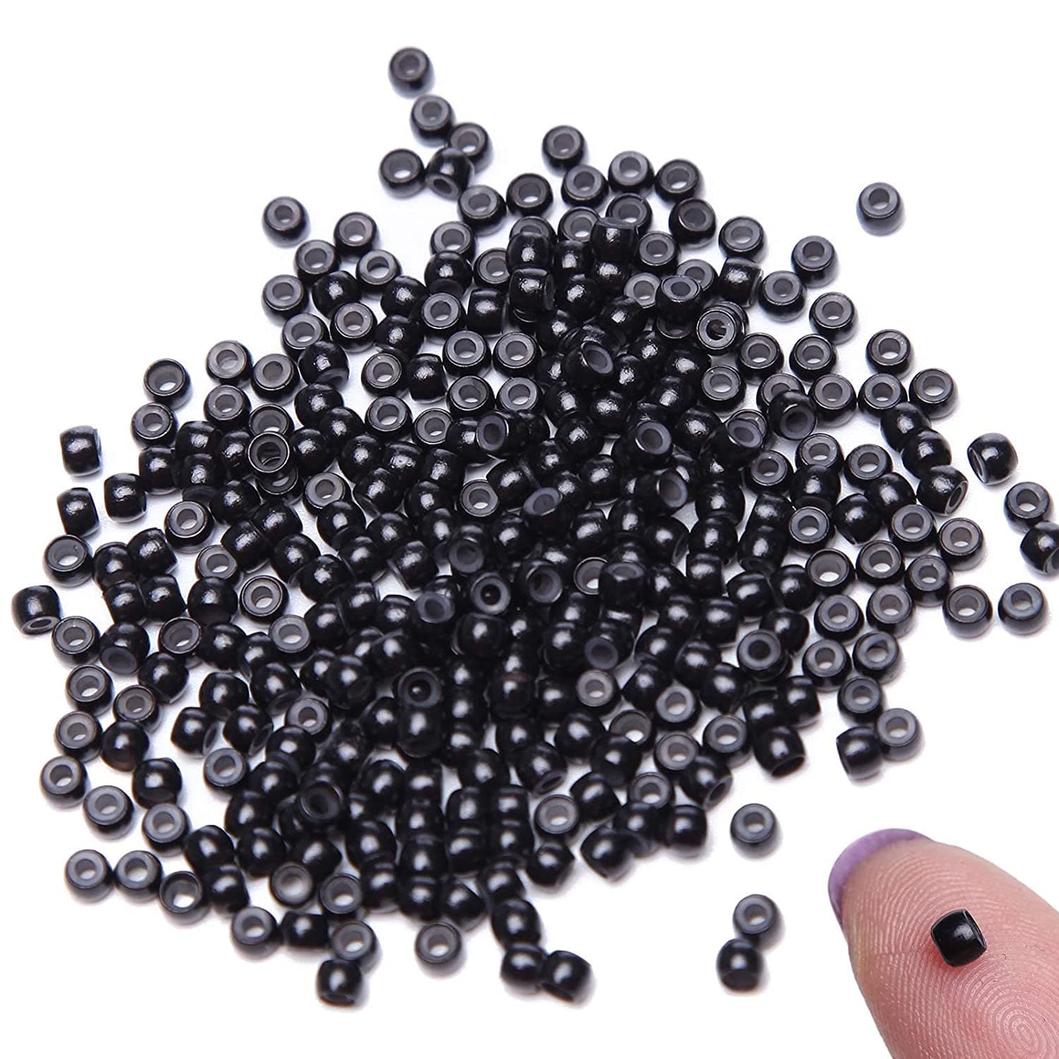 100 PC Silicone Lined Nano Rings Copper Micro Nano Beads for Nano Tip Hair Extensions