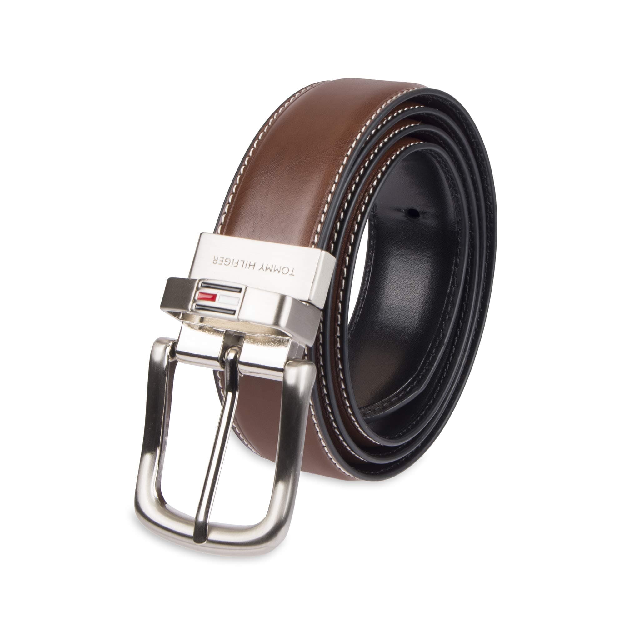 Men's Reversible Leather Belt, 2‑in‑1 Design for Dress Or Casual Wear