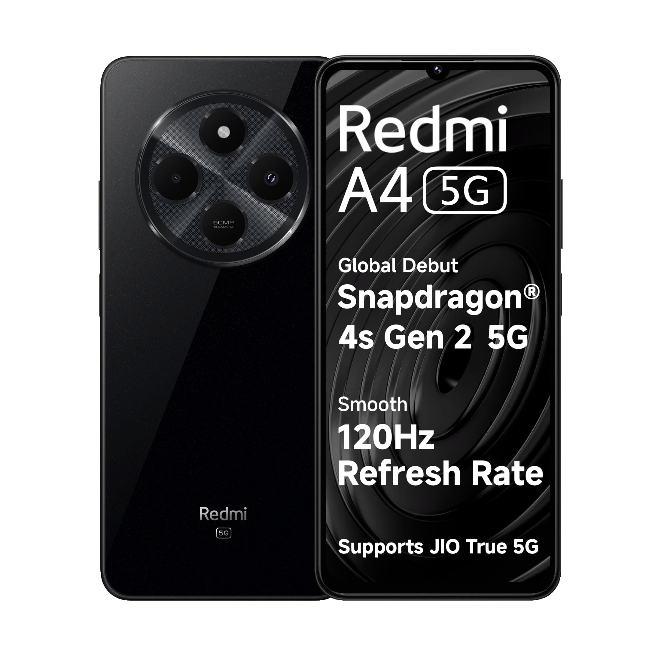 Redmi A4 5G (Starry Black, 6GB RAM, 128GB Storage) | Segment Largest 6.88in 120Hz | 50MP Dual Camera | 18W Fast Charging | Charger in The Box