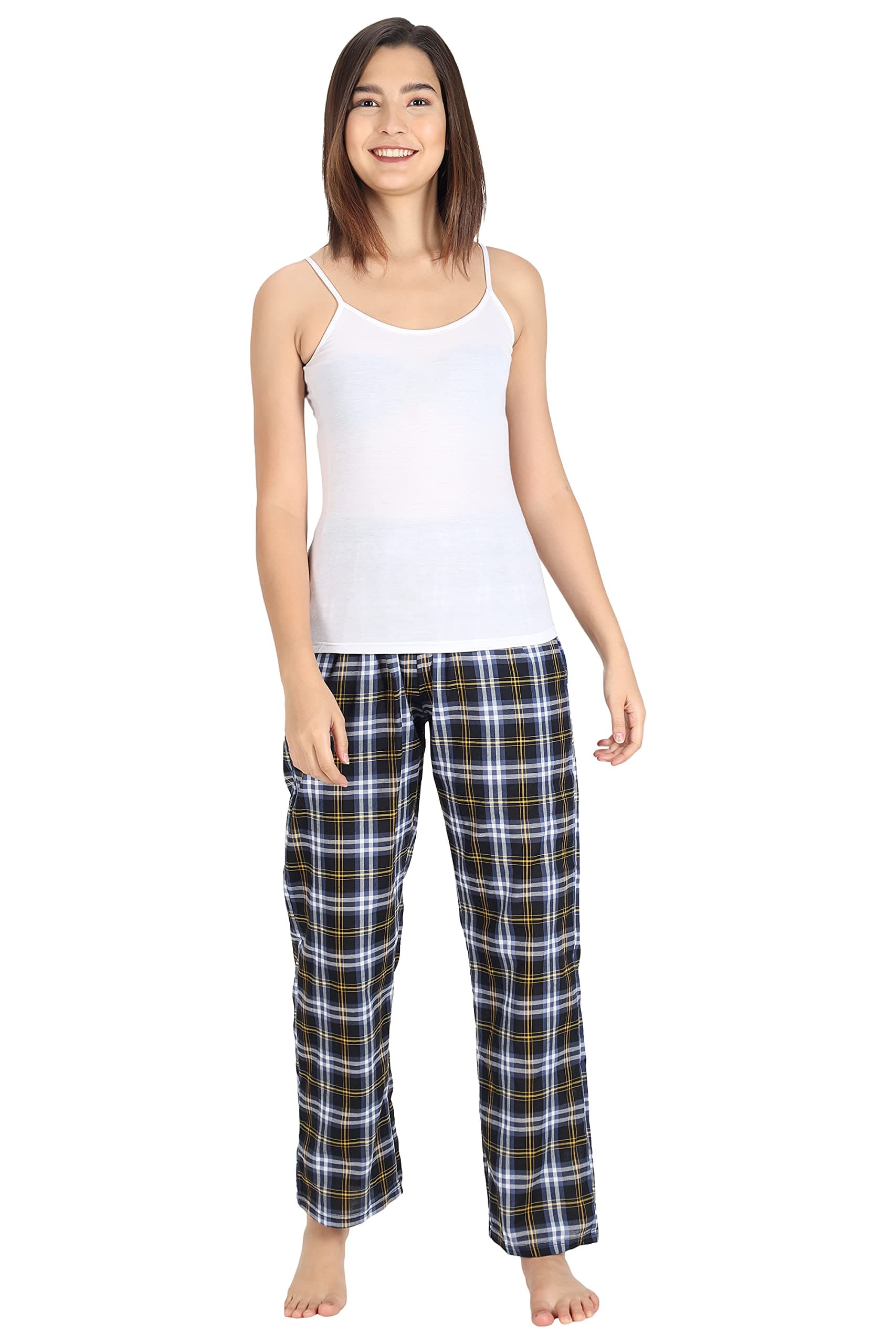 FflirtygoWomen's Cotton Checkered Pajama