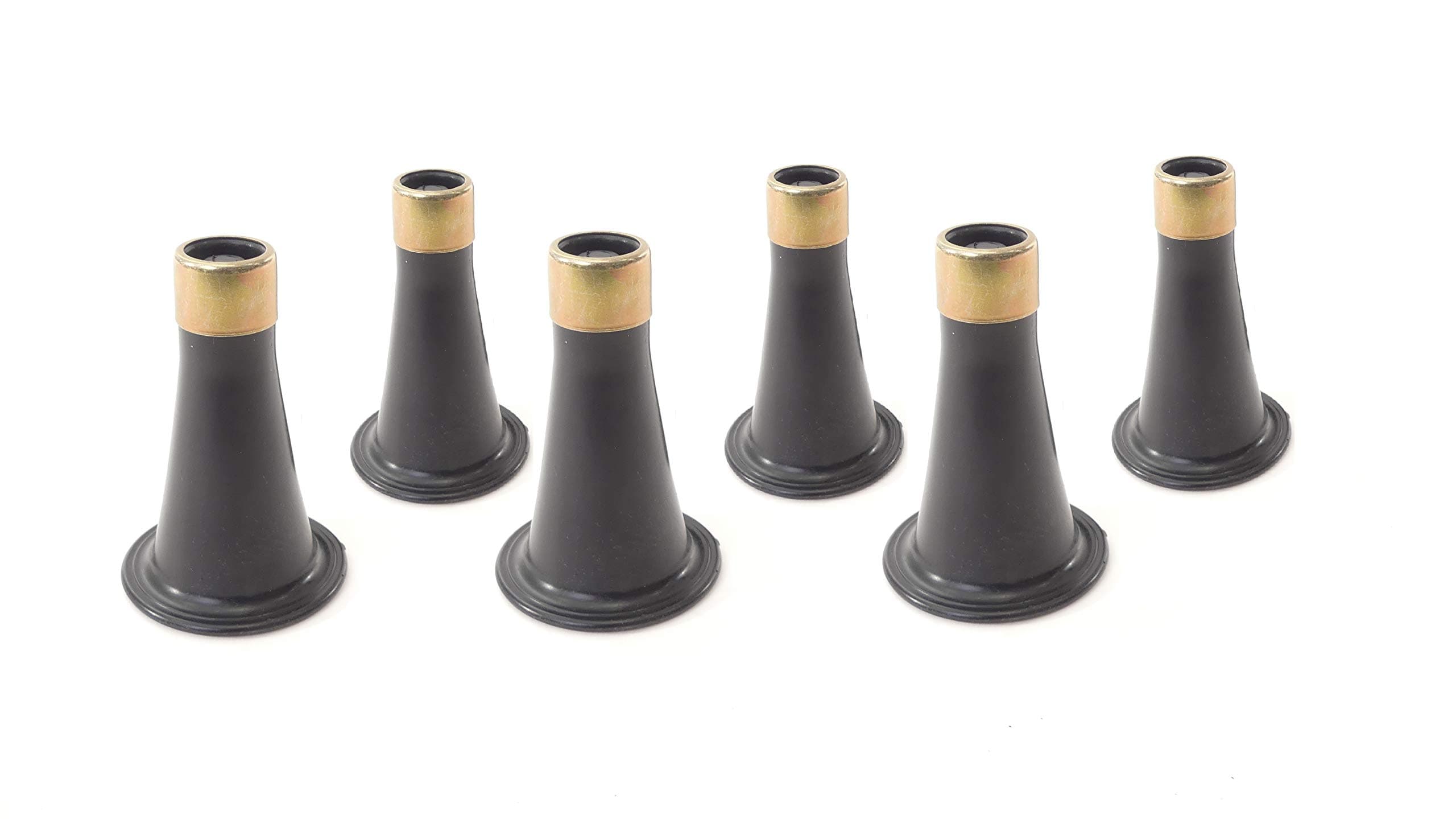 Tech Team #00740 3½" Reinforced Bed Risers – Replace Casters to Prevent Sliding, Fits Over Standard Bed Feet, Heavy-Duty Furniture Elevators, Tool-Free Installation, Set of 6