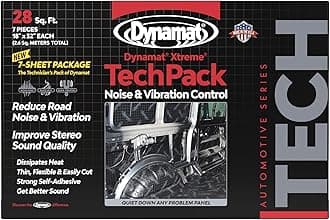 Xtreme Tech Pack Sound Deadening Car Insulation – Noise Dampening for Floor, Doors, Panels, Hood, Engine or Trunk – Easy Self Adhesive Install – Made in USA – 7 Sheets, 18”x32”, 28 sq ft total