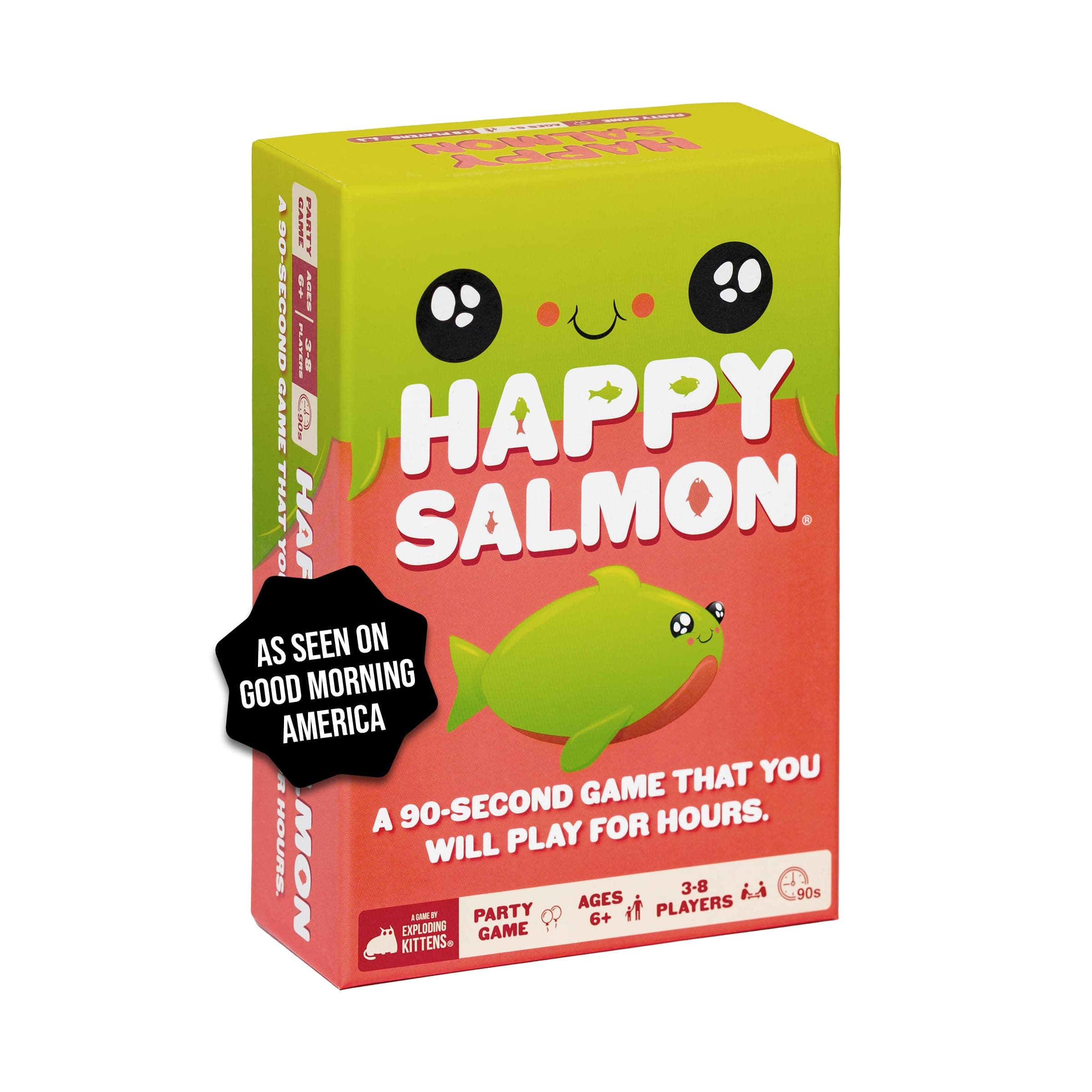 Happy Salmon 3-8 Players - Ages 6+ - 90 Second Rounds - Easy to Learn Quick Matching Card Game - Party Game, Family Game Night, Kid and Adult Card Game
