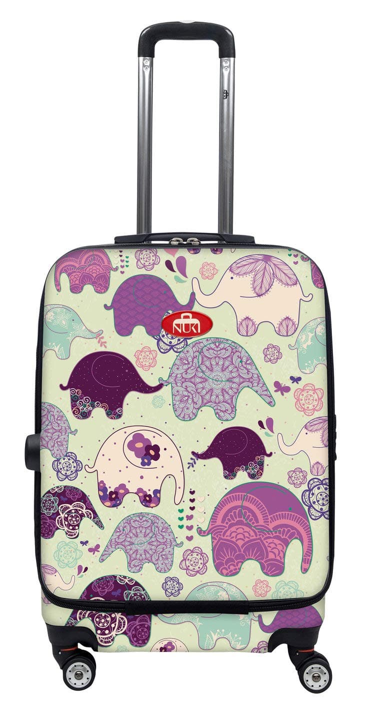 Front Accessible Luggage Lightweight Spinner 20" (Elephants)